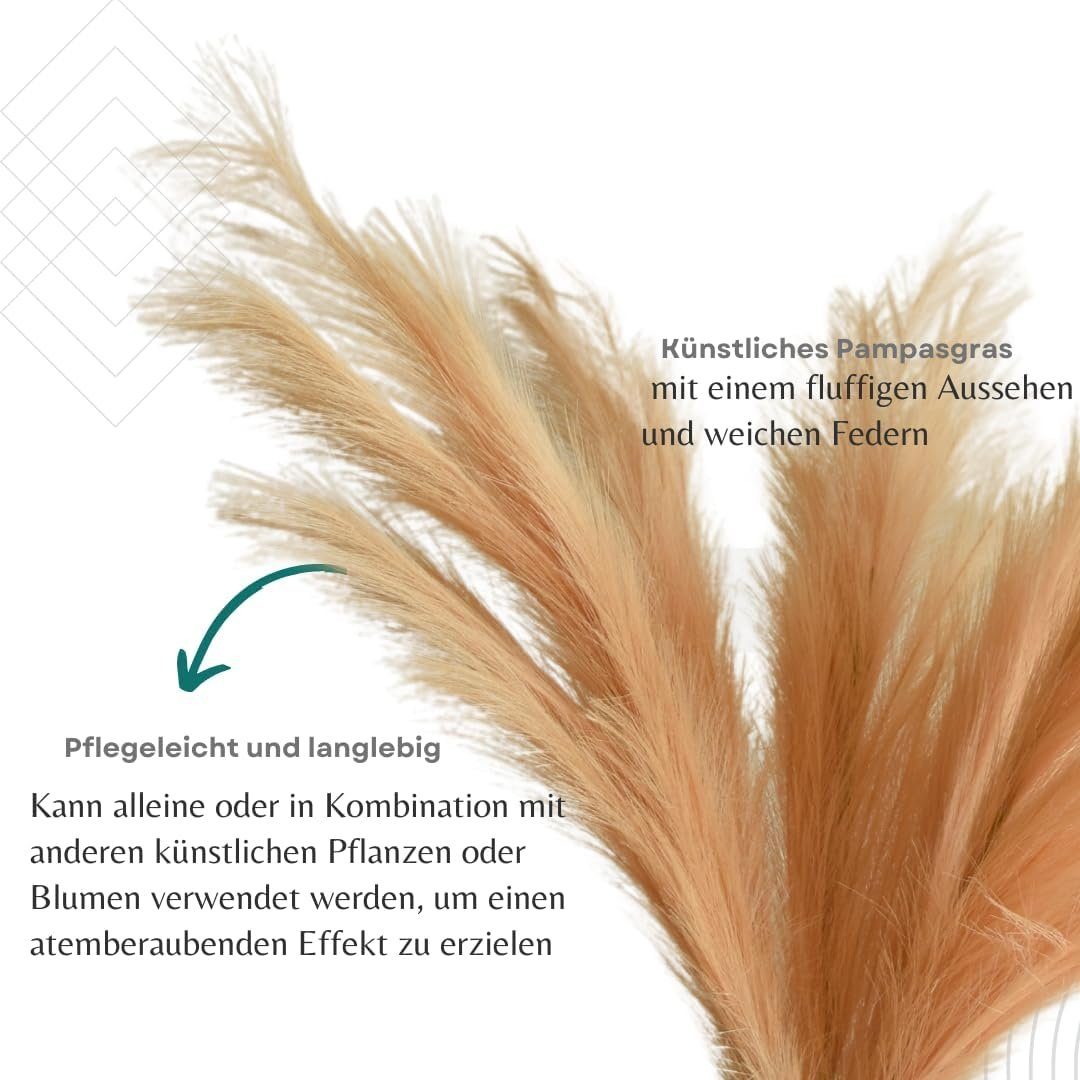Kunstpflanze LAYBA Künstliches Pampasgras 3er-Set Terracotta 100 cm, Layba – Bild 4 von 5