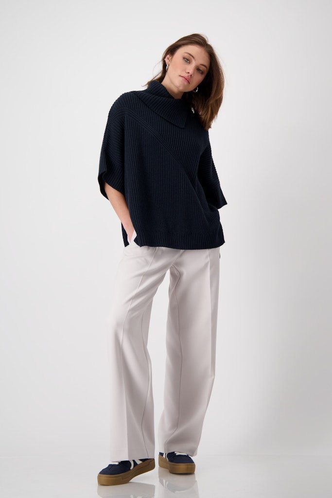 Monari Kurzarmpullover Poncho Pullover dark denim günstig online kaufen