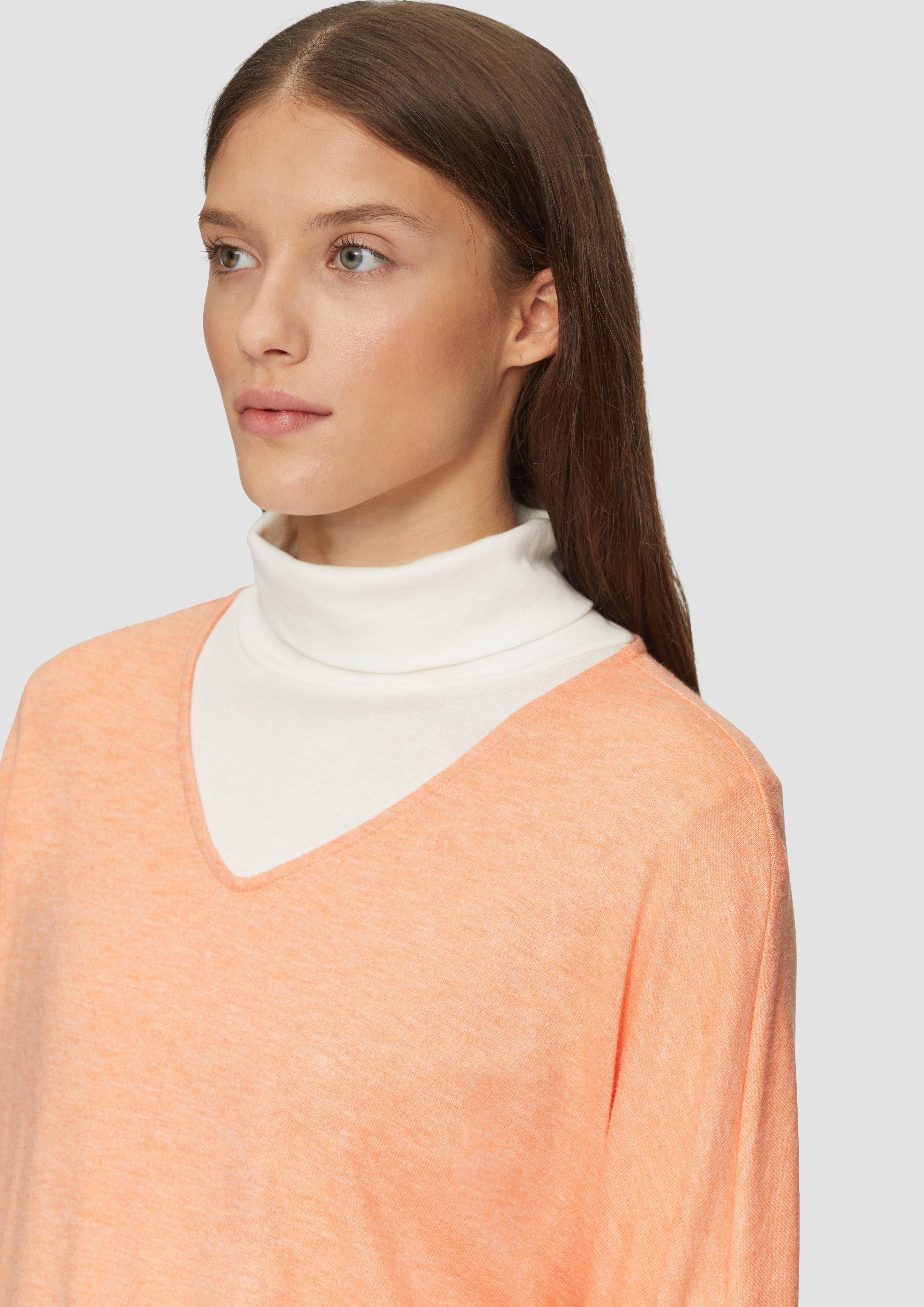 s.Oliver Langarmshirt Meliertes Langarmshirt mit Fledermausärmeln günstig online kaufen