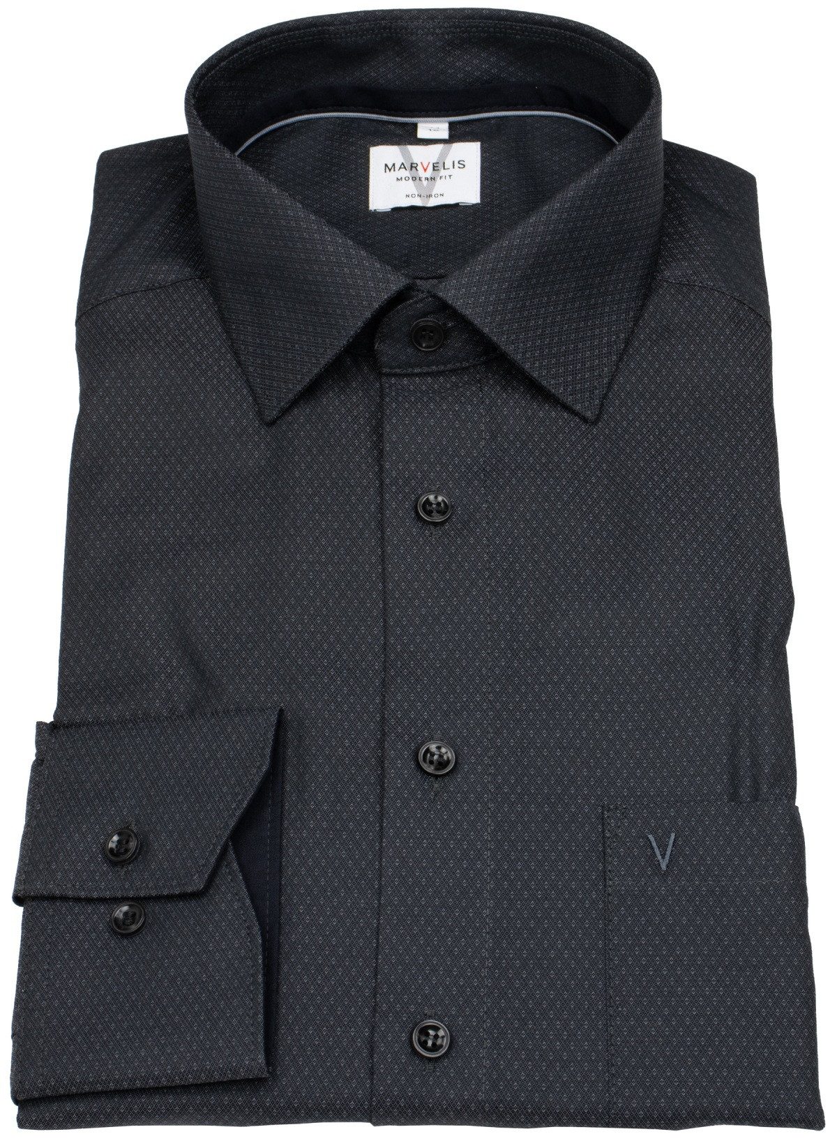 MARVELIS Businesshemd Modern Fit extra langer Arm leicht tailliert bügelfre günstig online kaufen