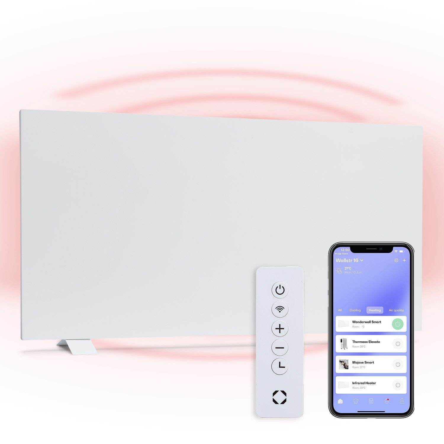 Klarstein Heizkörper Taal Smart, elektrischer Infrarot Heizung mit Thermostat Wärmestrahlung