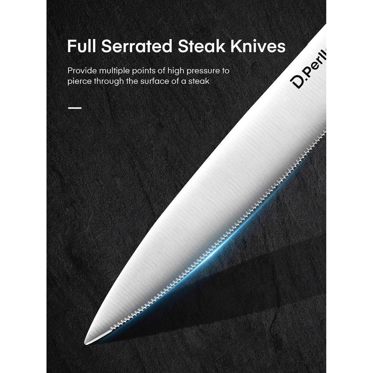 LuxusKollektion Steakmesser Steakmesser Set Edelstahl 12teilig Schärfer 12PCS