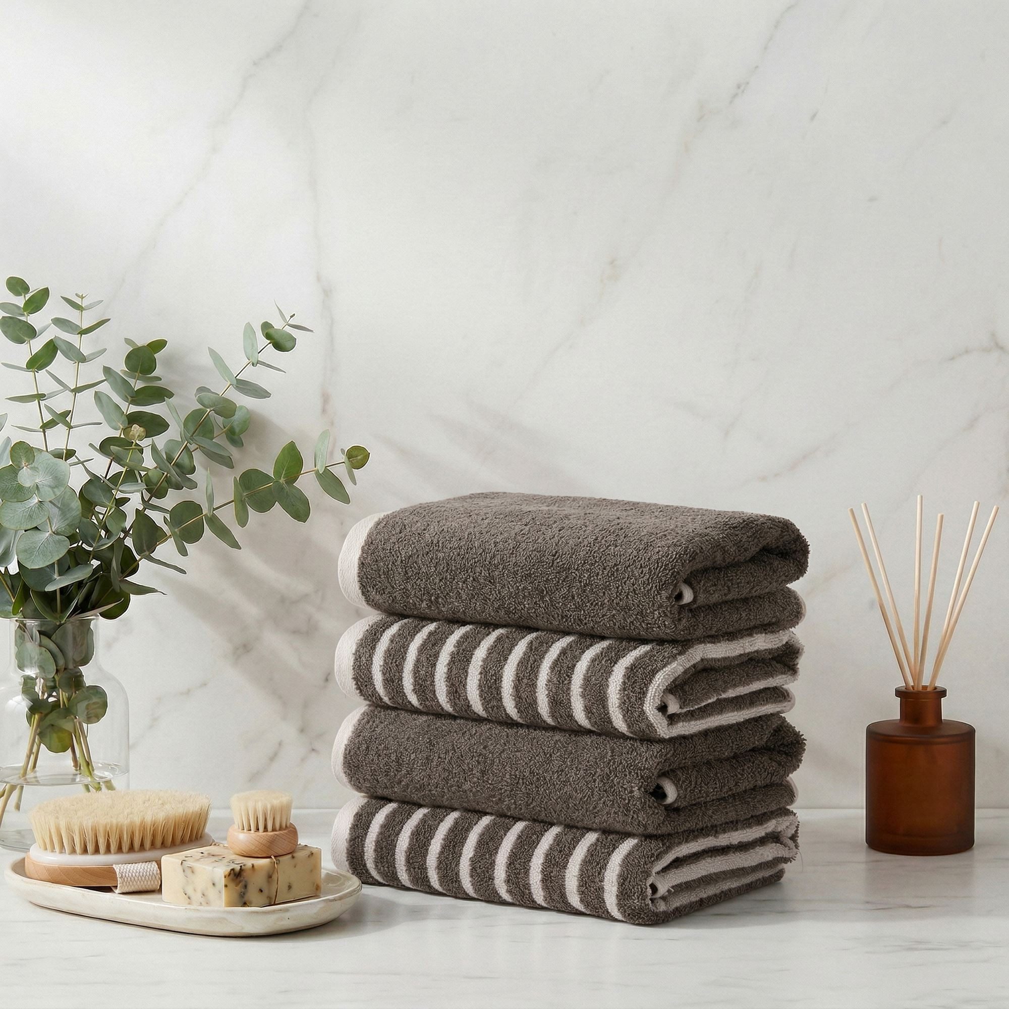L'Essentiel Maison Handtücher Stripe Melange, Frottee (4-St), 100 % Baumwolle