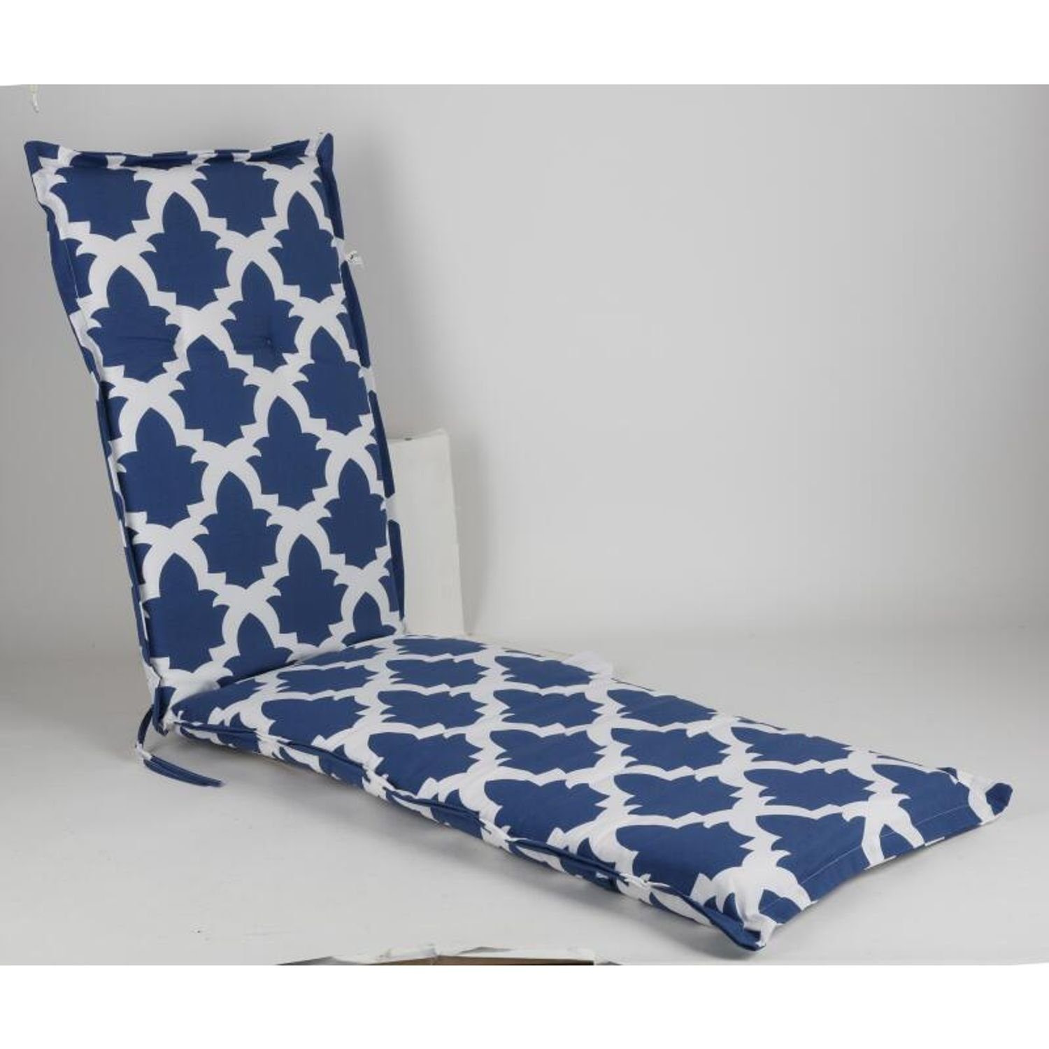 Relax-Auflage Polster BURI Garten weiß Bankauflage blau Sitzkissen Sylt 180x50x6cm