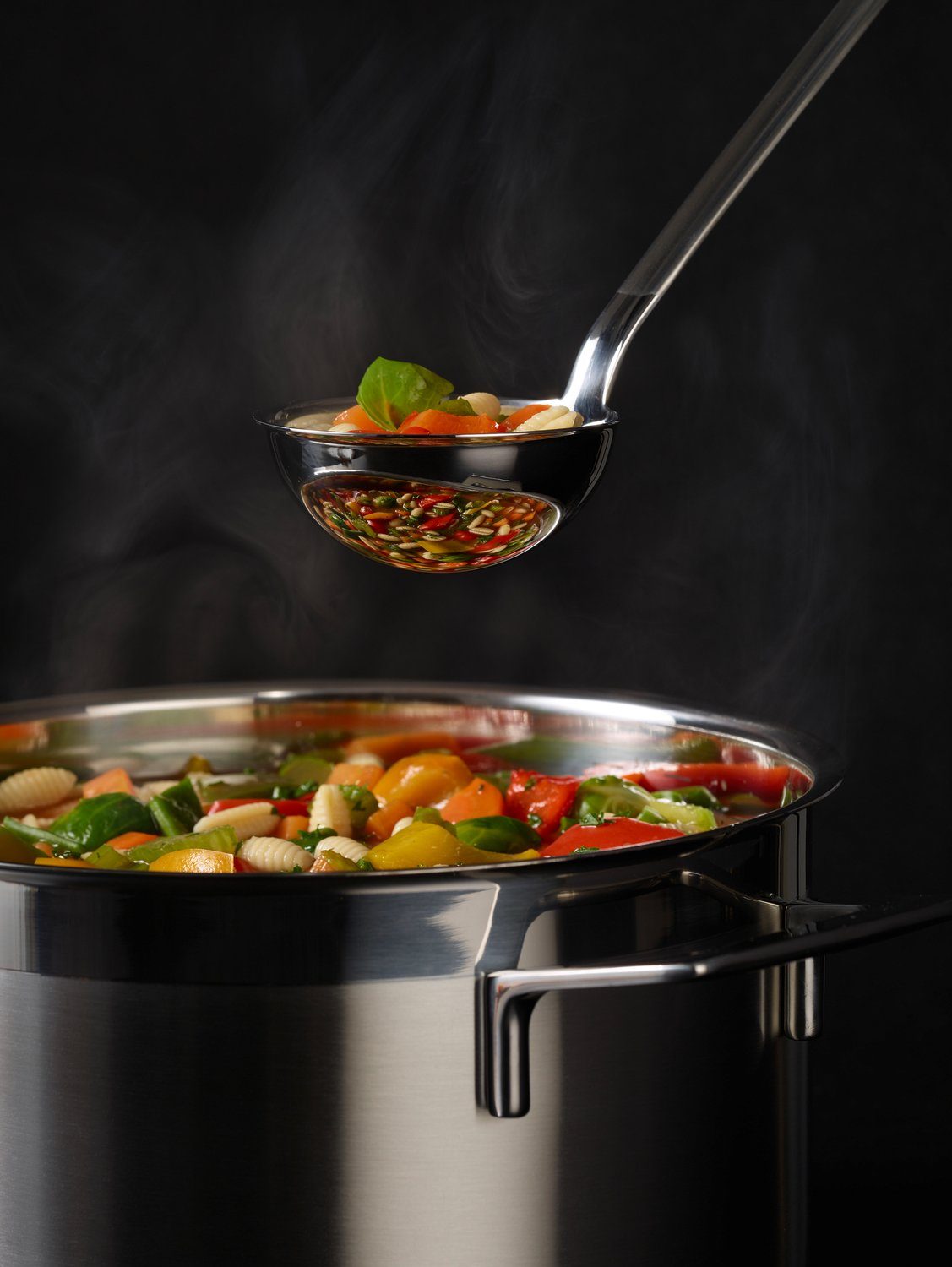 RÖSLE Schöpflöffel, Schöpfkelle mit Hakengriff, Edelstahl 18/10, spülmaschinengeeignet