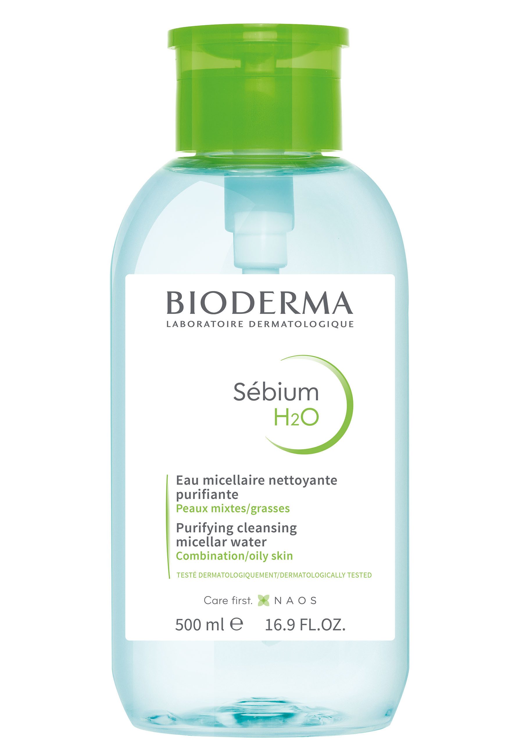 Bioderma Make-up-Entferner Sébium H2O Pump Mizellenwasser, Make-up-Entferner, Gesichtswasser, Reinigung - 3 in 1