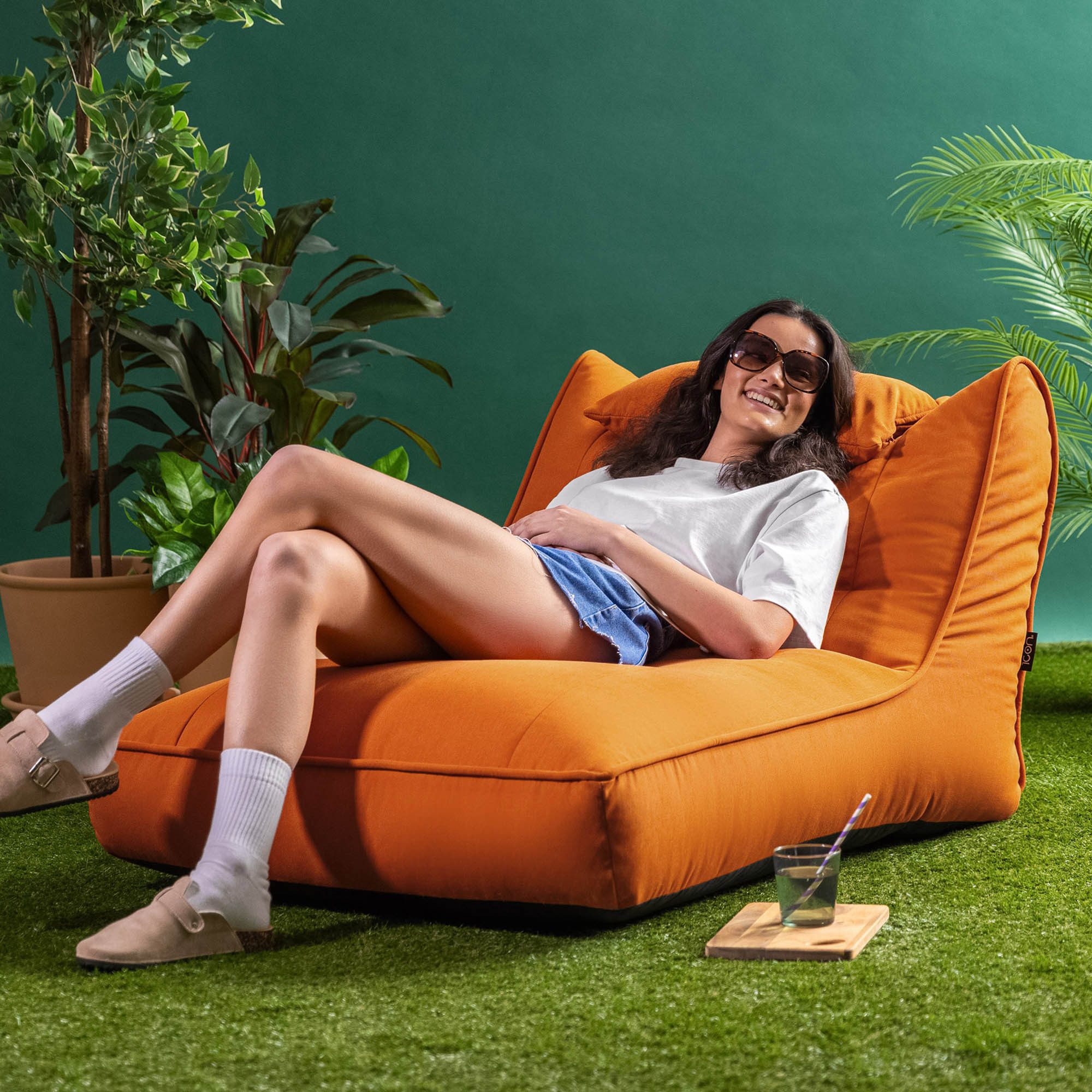 icon Sitzsack Liege aus Olefin „Nova“, mit Füllung, XXL, Made in Germany, für Erwachsene & Kinder, wetterfest