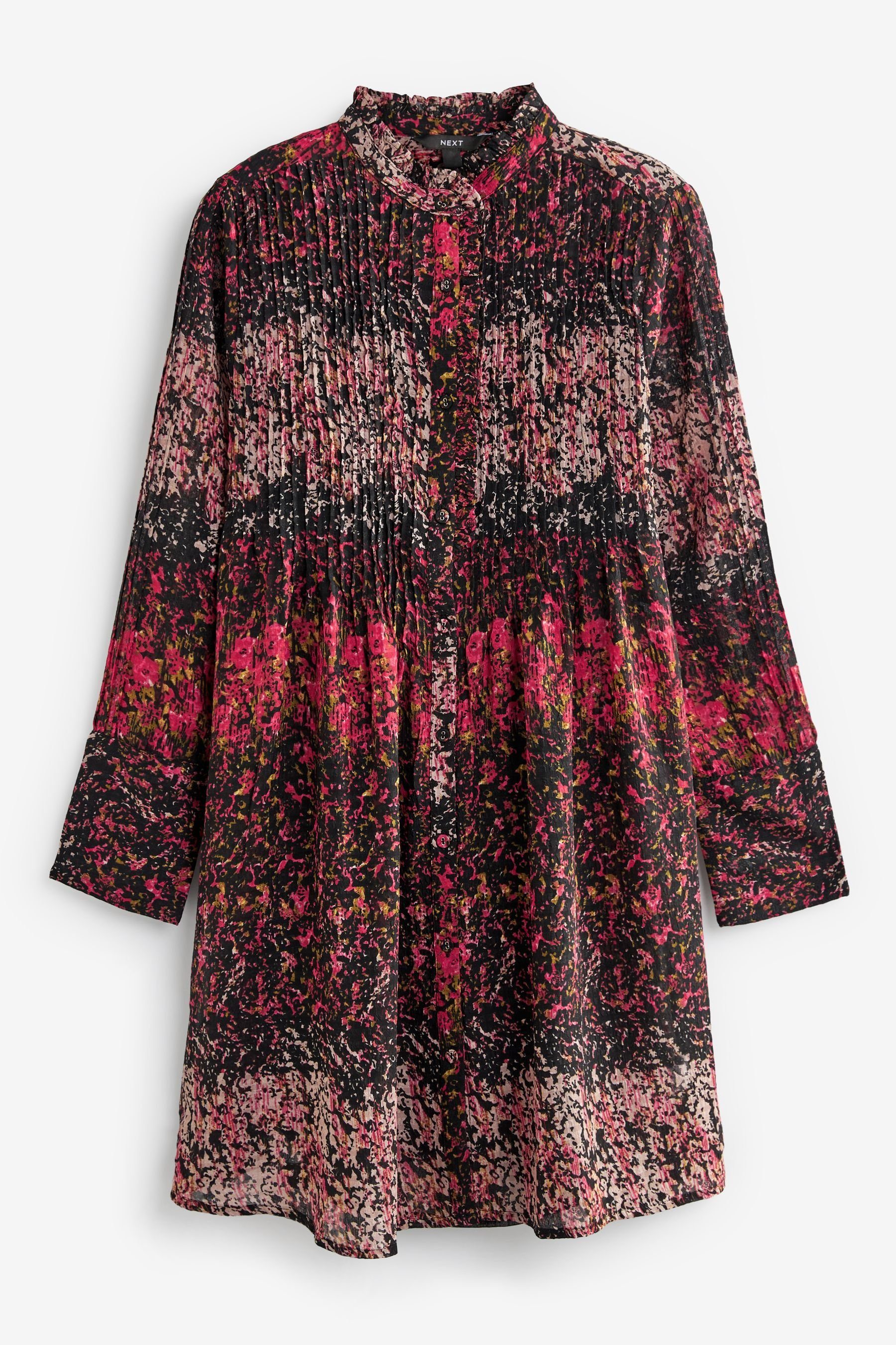 Minikleid Langärmeliges Minikleid mit Biesen