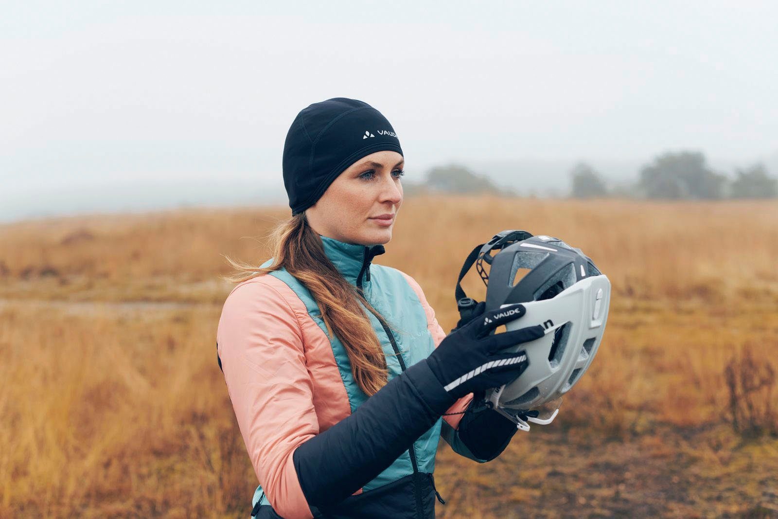 VAUDE Unterhelmmütze BIKE WARM CAP sportlicher Stil, aus Polyester und Elasthan, mit Logodruck