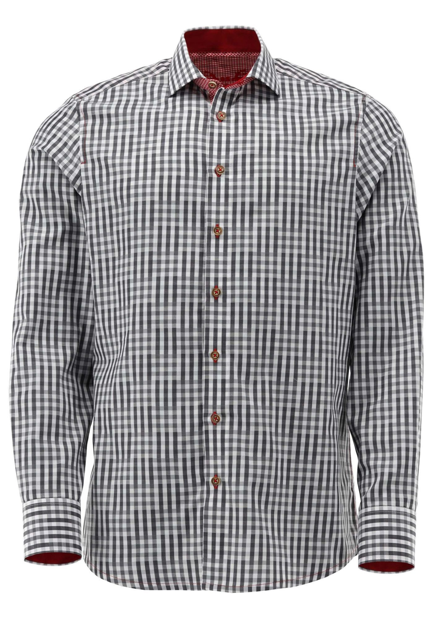 OS Trachten Trachtenhemd Zufir Langarmhemd mit Haifischkragen günstig online kaufen