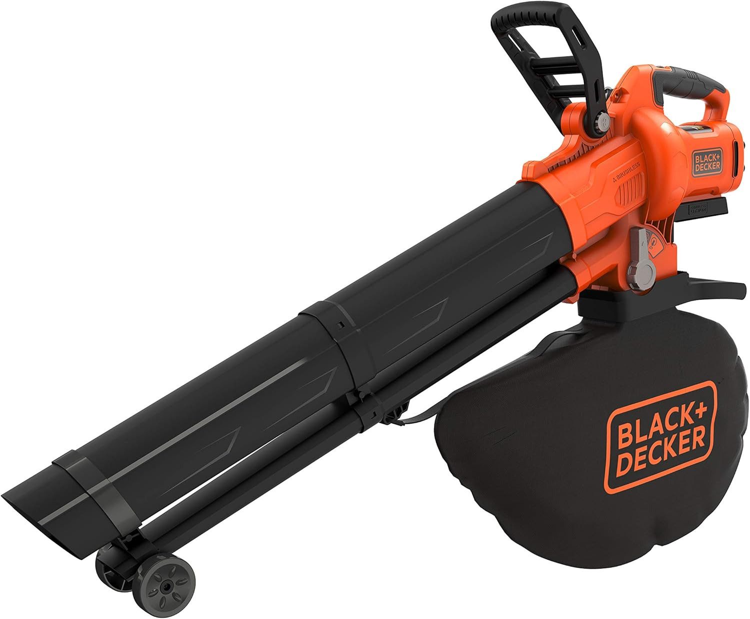 Black + Decker Akku-Laubsauger Laubsauger Akku Laubbläser Akku mit Häcksler BCBLV36B 45l Fangsack, (1 St)