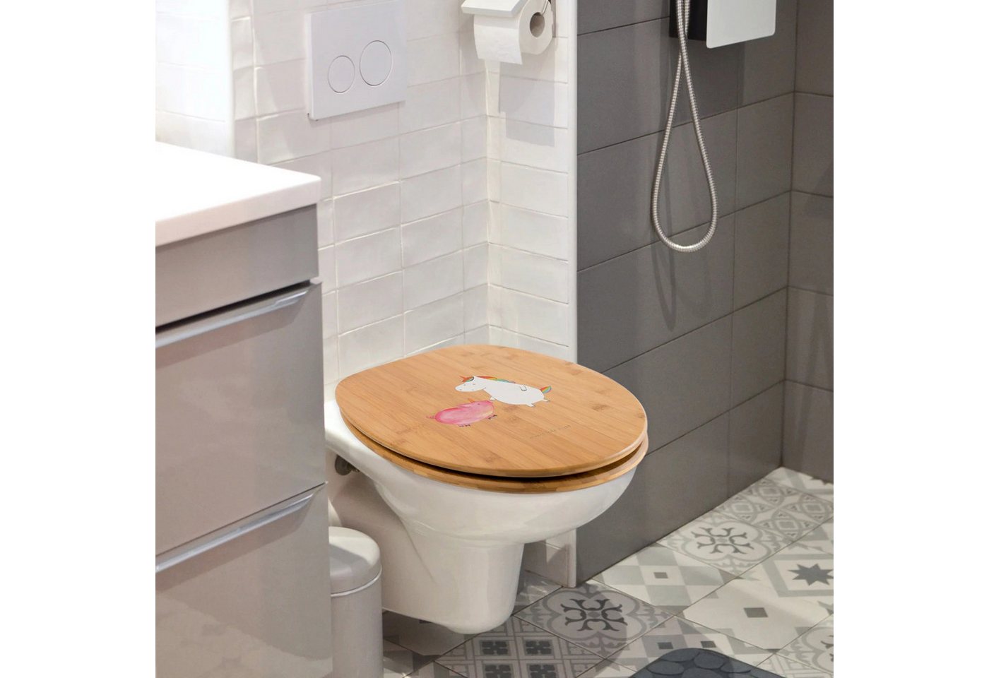 Thumbnail - Mr. & Mrs. Panda WC-Sitz Einhorn Schwein - Transparent - Geschenk, Unicorn, Toilette, Einhörne (Packung, 1-St., Einhorn ...