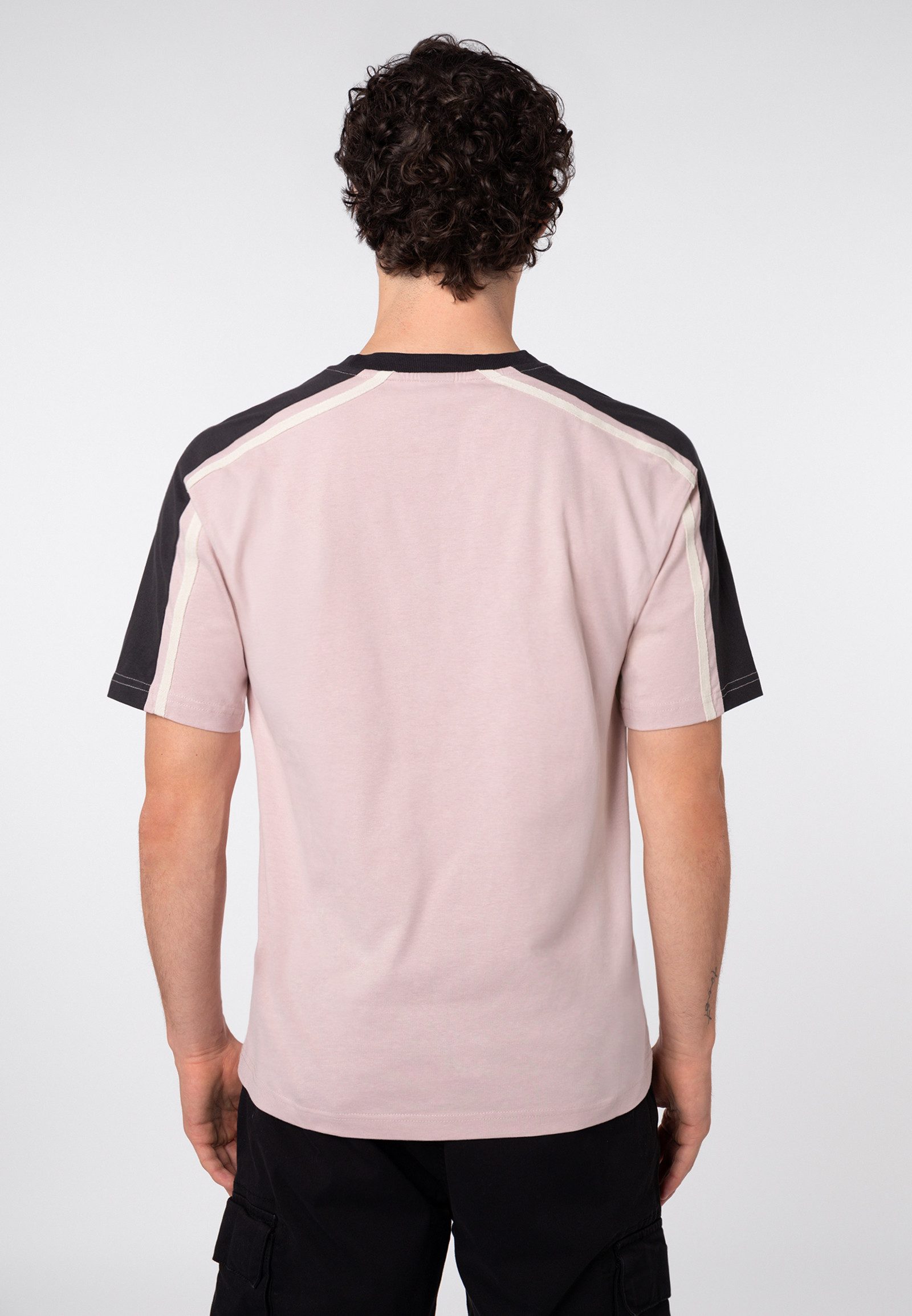 SUBLEVEL T-Shirt Herren Retro Shirt mit Print T-Shirt im Relaxed Fit mit Kontrasteinsätzen, Vintage-Print