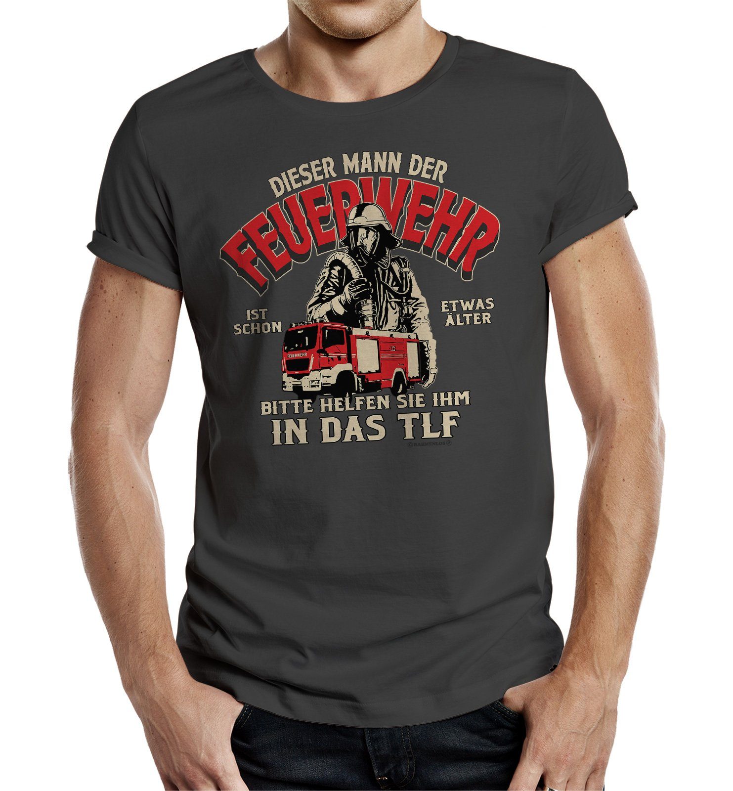 Rahmenlos T-Shirt Geschenk für Männer Schon etwas älter Feuerwehr der - bei