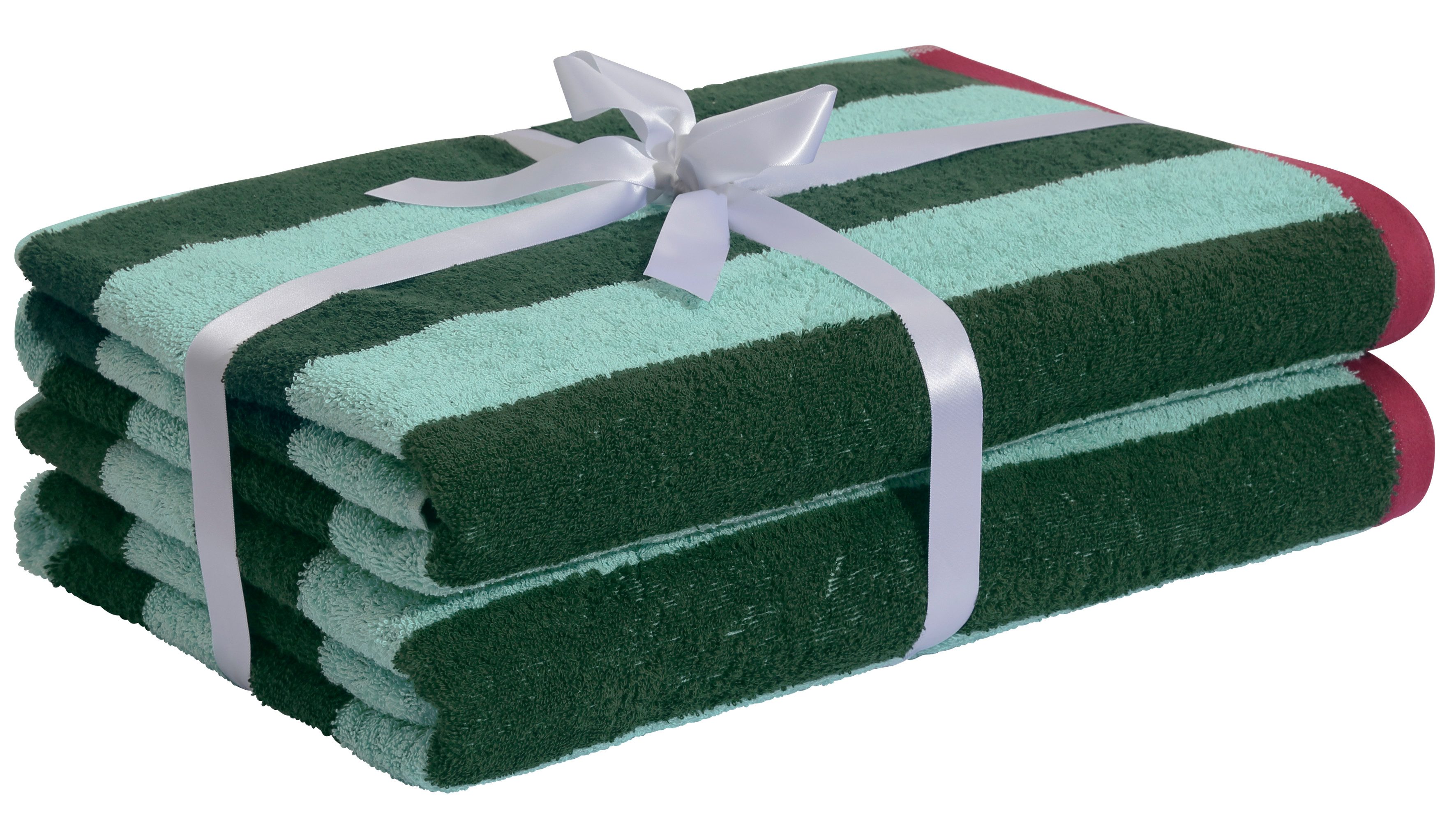 OTTO home Strandtuch Elenna, 100% Baumwolle, flauschig und weich, 500 gr/m², Frottier (2-St), Premium Strandtücher 90x180cm, Streifen, 5 Jahre Garantie