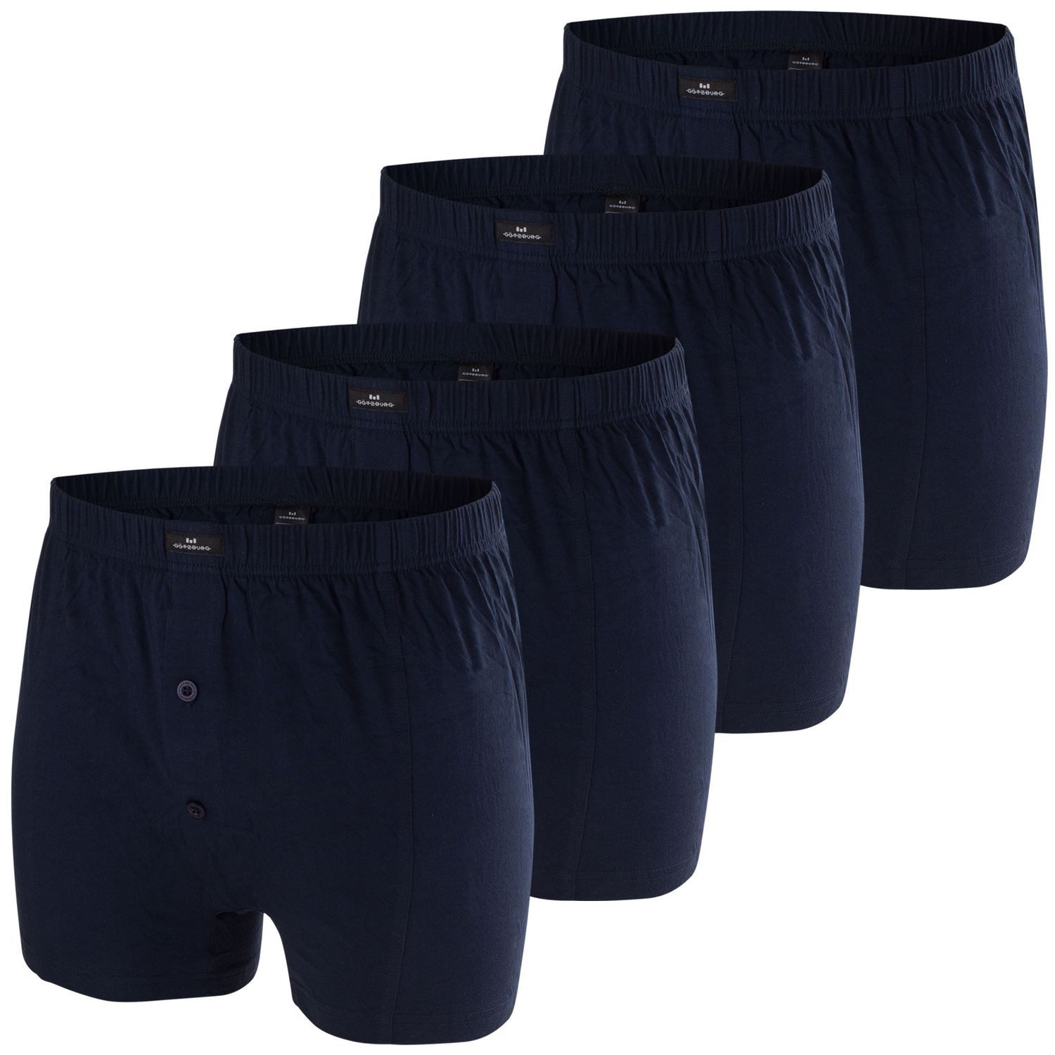 GÖTZBURG Boxershorts mit Eingriff, 2-Knopfleiste, pflegeleicht, hautfreundlich, im 4er Pack