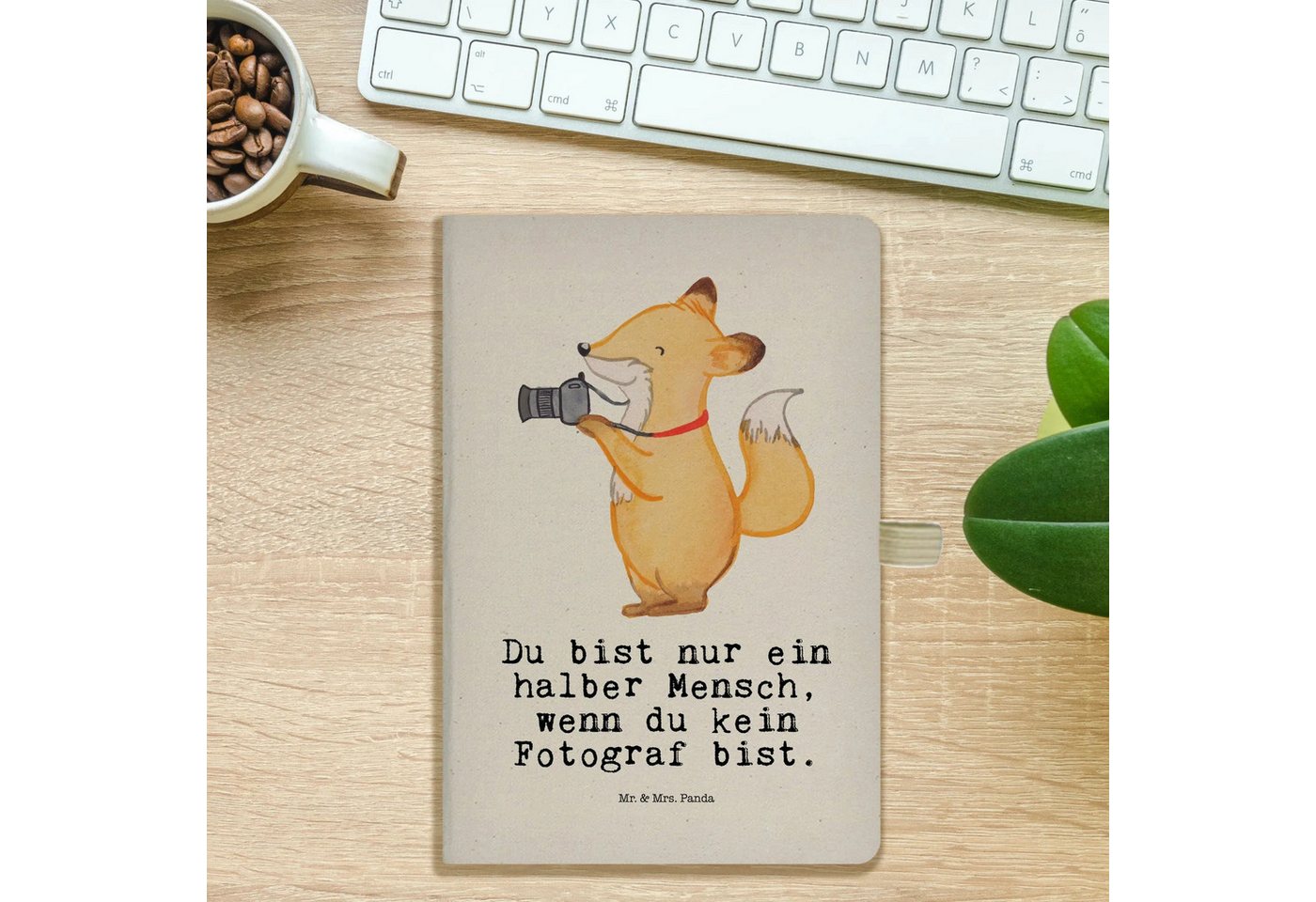 Thumbnail - Mr. & Mrs. Panda Notizbuch Fotograf Herz - Transparent - Geschenk, Paparazzi, Arbeitskollege, Au Mr. & Mrs. Panda, Kreat...