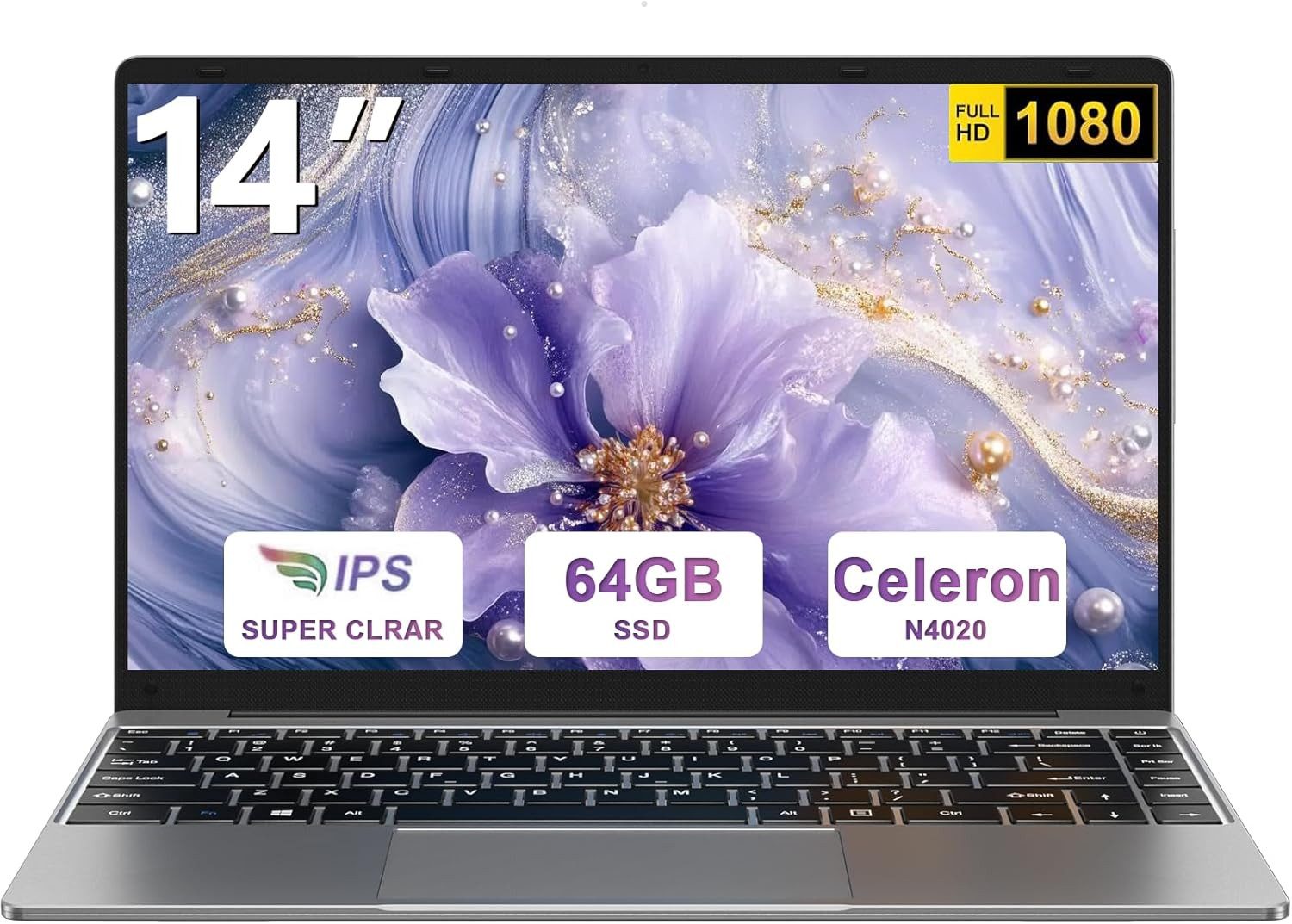 bvate B5 Laptop, 14 Zoll, N4020, 6GB RAM, 256GB/64GB SSD Notebook Notebook (35 cm/14 Zoll, Celeron N4020 N4020, Celeron N4020, 6 GB, 256 GB SSD, 180° Drehung/Low Blue Light-Zertifizierung/Deutsche Tastaturaufkleber)