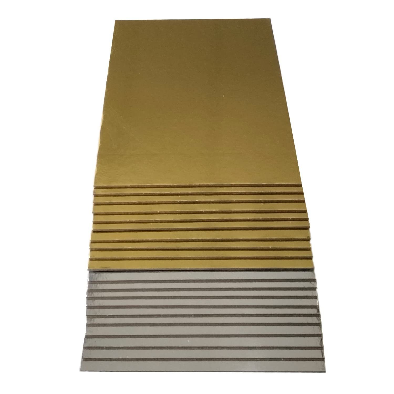 KITCHENDREAM Tortenplatte CakeBoard Set Kuchenplatte eckig gold UND silber in 3 mm starker Pappe, (10-tlg)