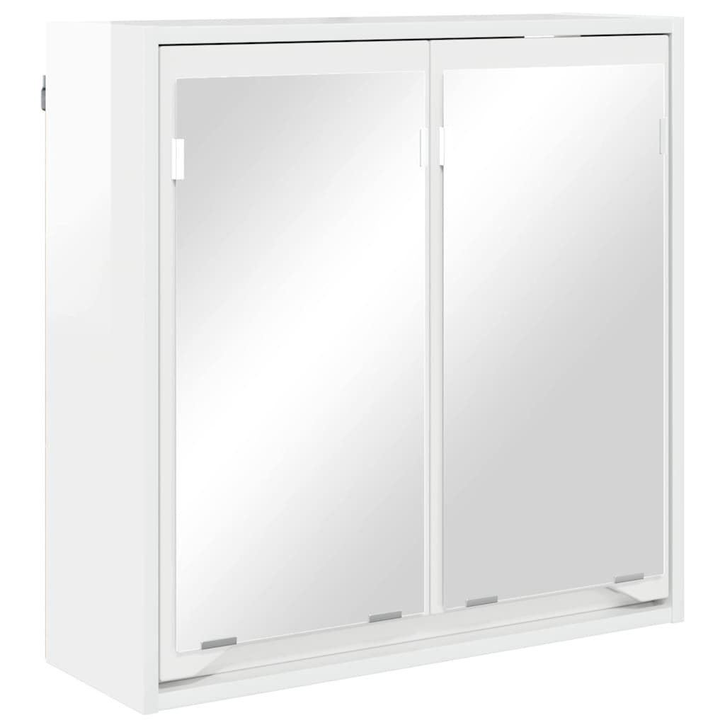 vidaXL Badezimmerspiegelschrank Badezimmerspiegelschrank Hochglanz Weiß 60 x 20 x 60 cm (1-St)