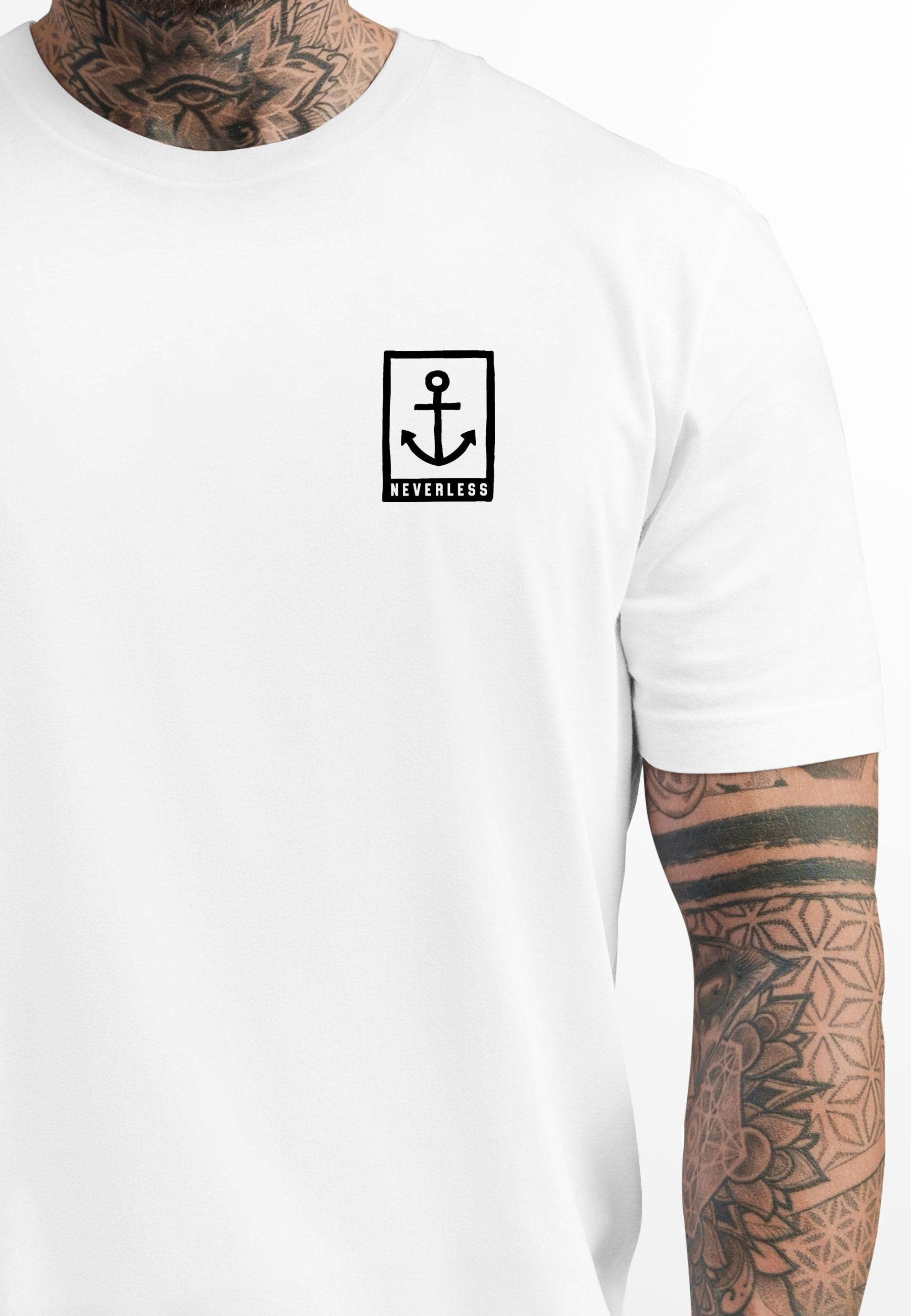 Neverless Print-Shirt Herren T-Shirt Anker Motiv Brust Batch Logo Fashion S günstig online kaufen
