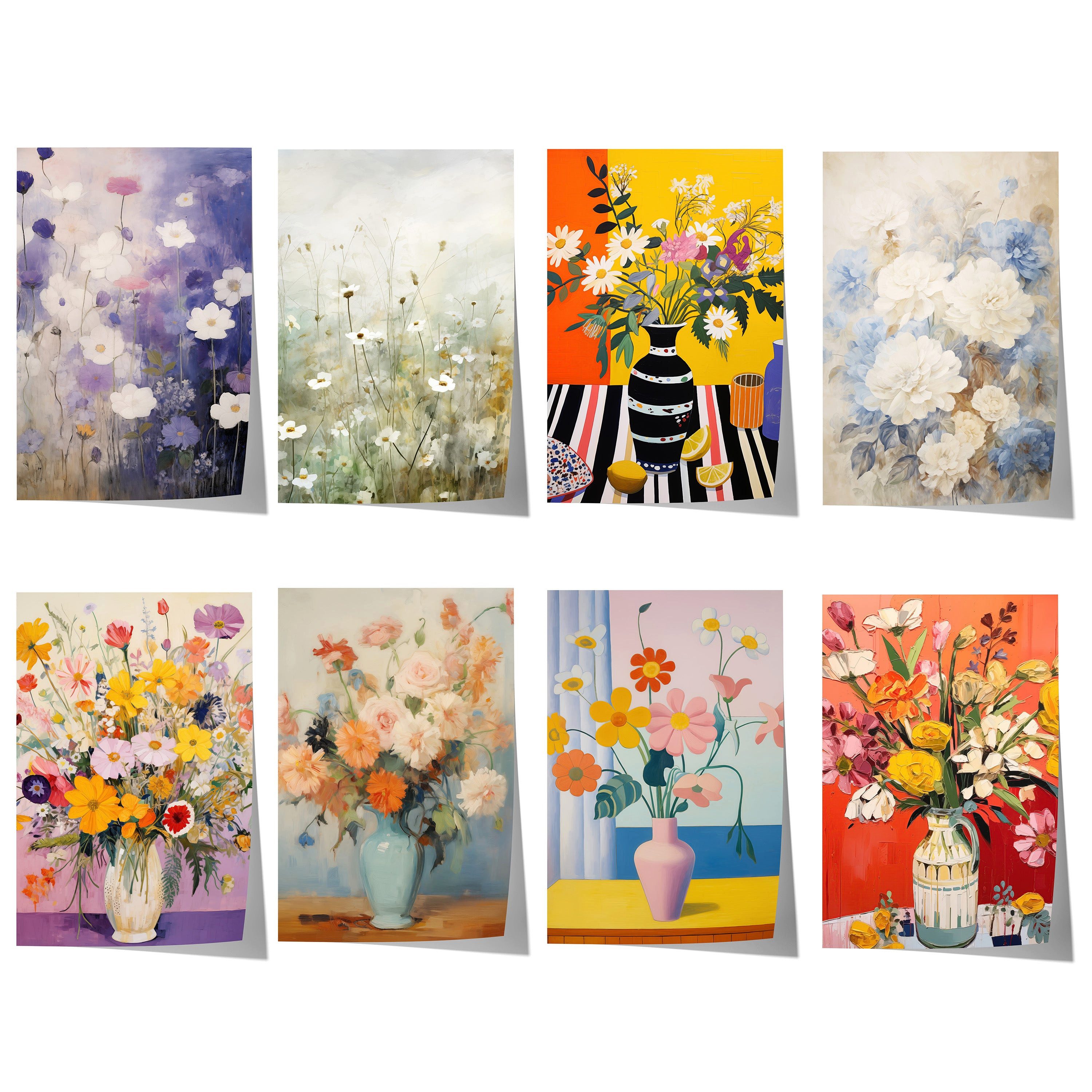 JUSTGOODMOOD Poster Blumen Geschenkidee Bunte Florale llustrationen und Romantische Blüten, A (1 St)