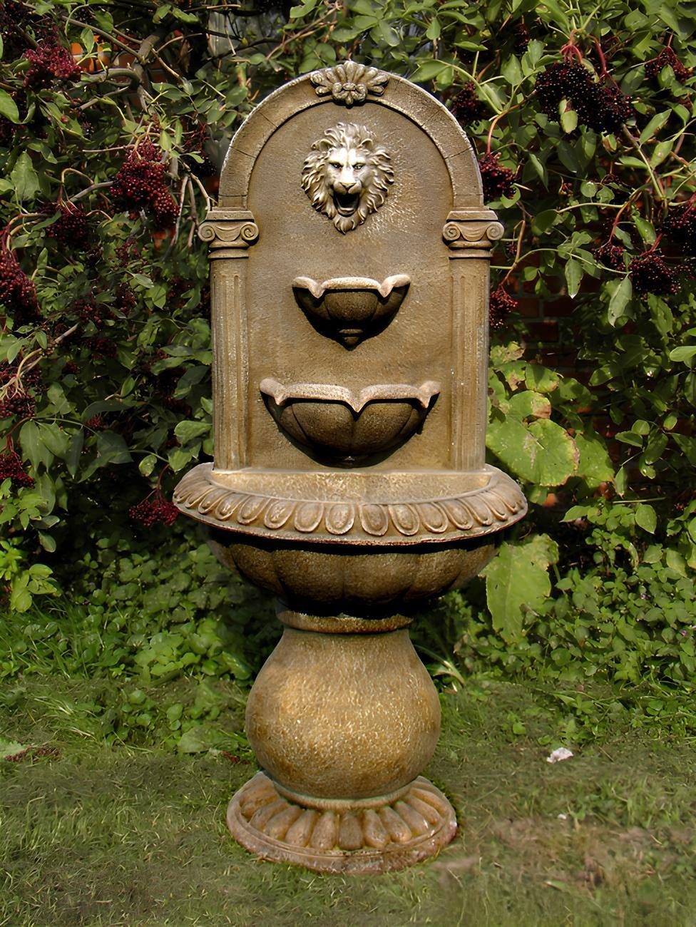 JVmoebel Gartenbrunnen Eleganter Zierbrunnen aus Steinguss mit beruhigender Fontäne, (Artikel 1046), Made in Europa