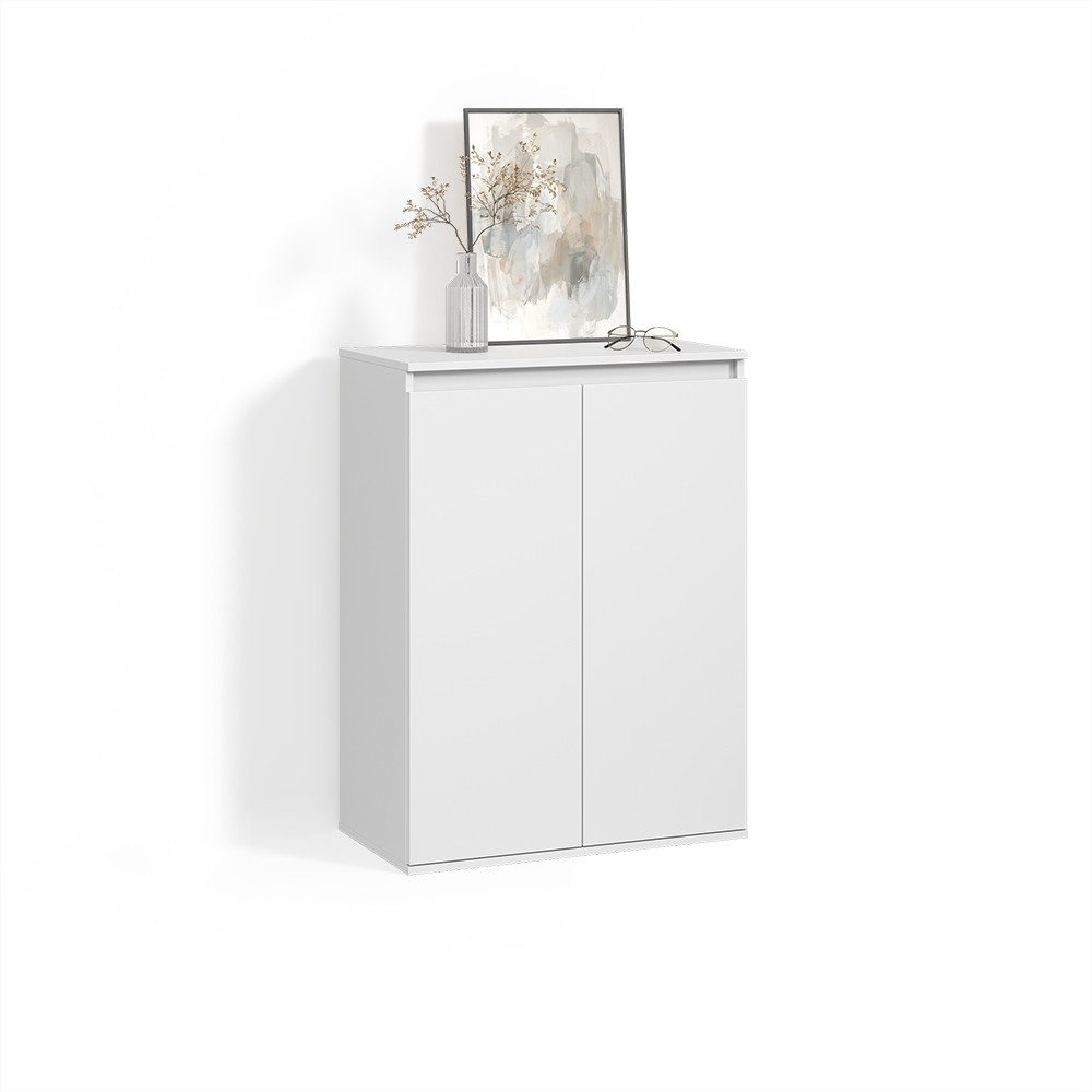 Livinity® Kommode Garda, Weiß, mit 2 Türen (1 St)
