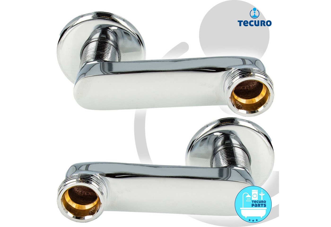 Thumbnail - tecuro Badarmatur S-Anschluss versetzt um 40/60/80 mm, für Wandarmaturen, 2-er Set