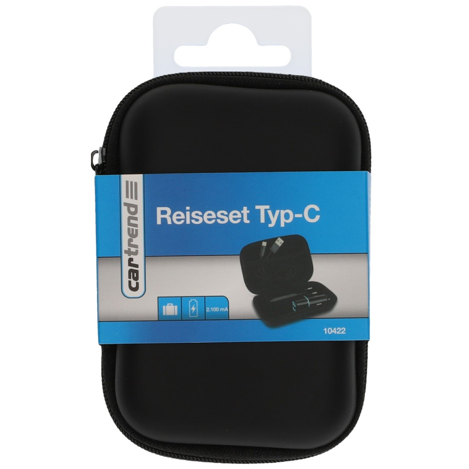 Cartrend USB-C Reise-Set Kfz Ladegerät + Netzteil Smartphone-Ladegerät (USB-Kabel Datenkabel Netz-Lader Lade-Set Charger)
