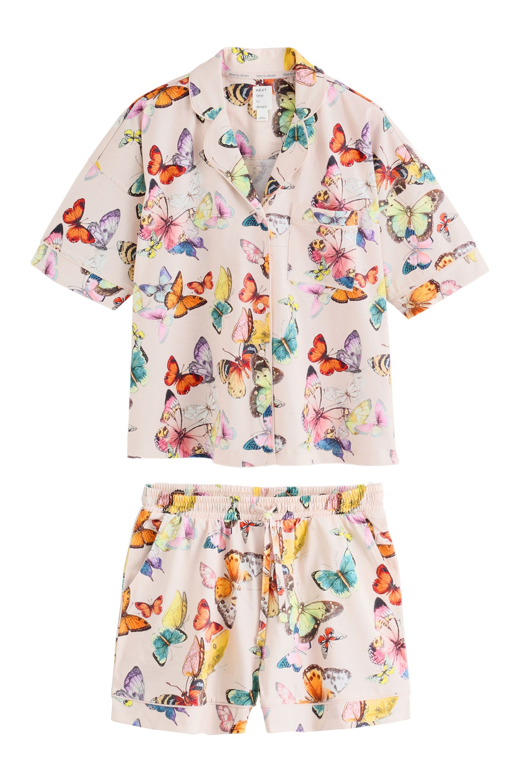 Next Pyjama Kurzer Schlafanzug mit geknöpftem Oberteil (2 tlg)