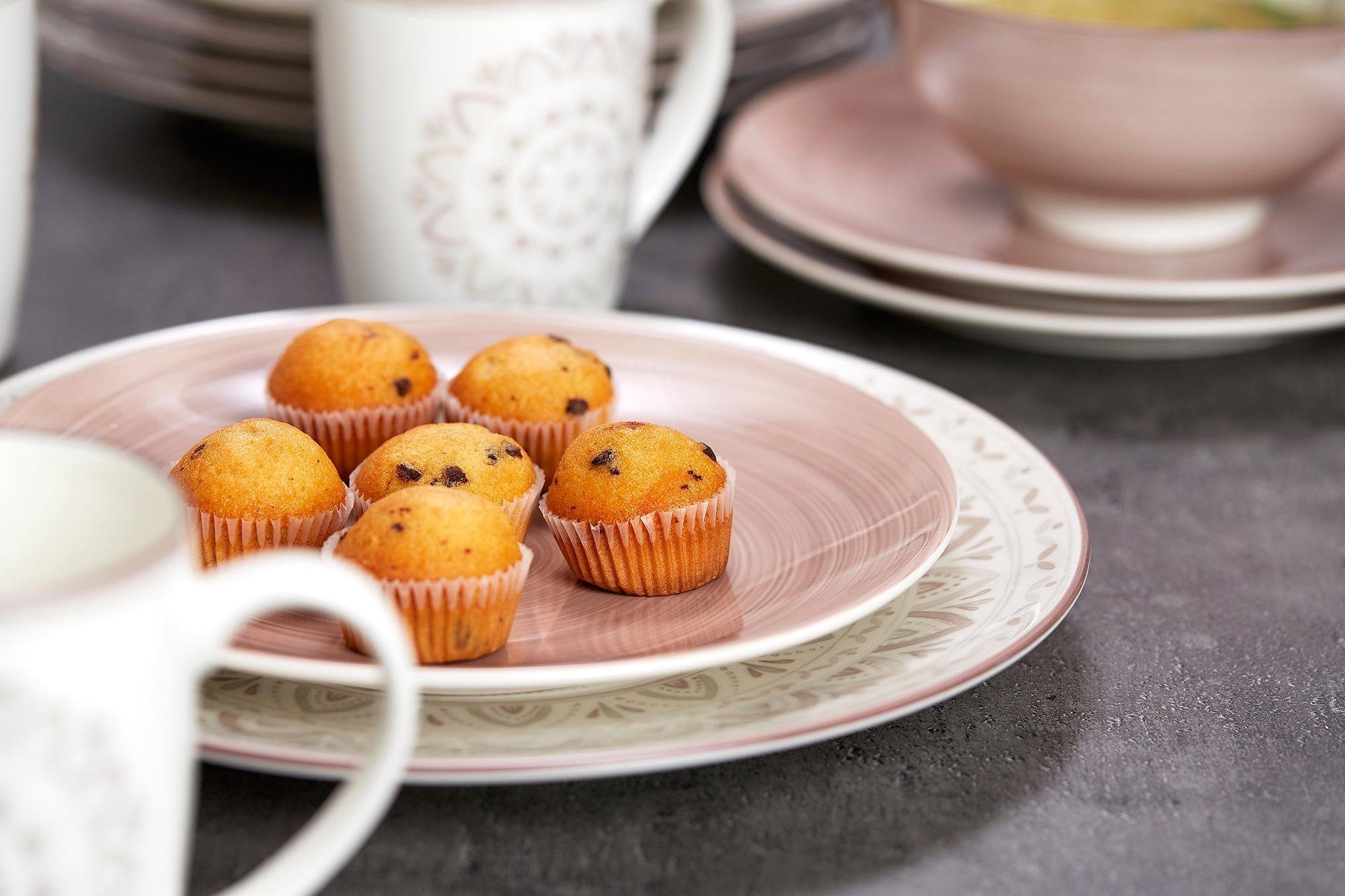 Ritzenhoff & Breker Kombiservice Geschirr-Set, Service Valencia (16-tlg), 4 Personen, Steinzeug, jedes Stück ein Unikat, 16 Teile, für 4 Personen