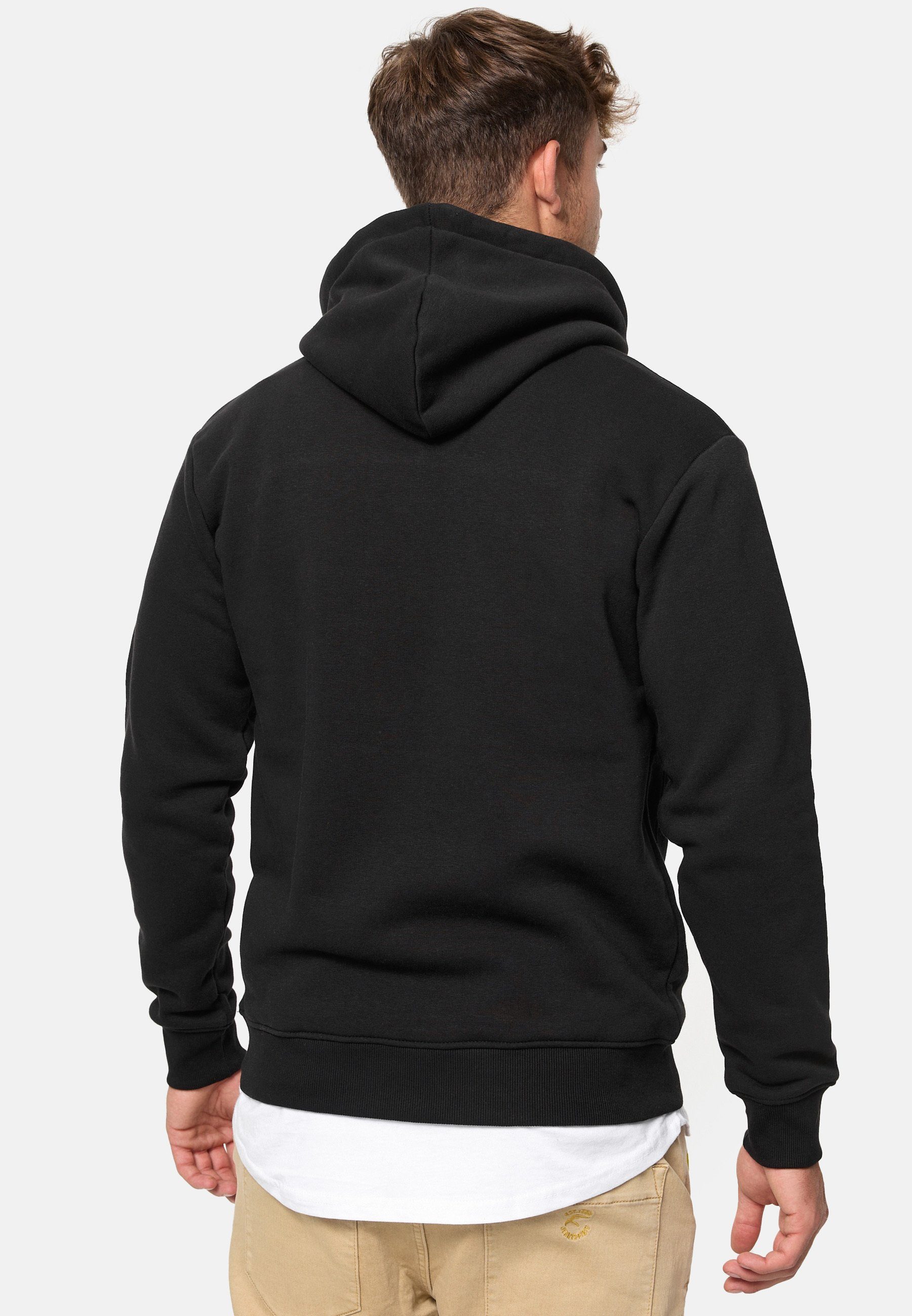 Indicode Hoodie Herren Meza Sweatshirt Kapuze Herrenhoodie mit asymmetrischen Ziernähten