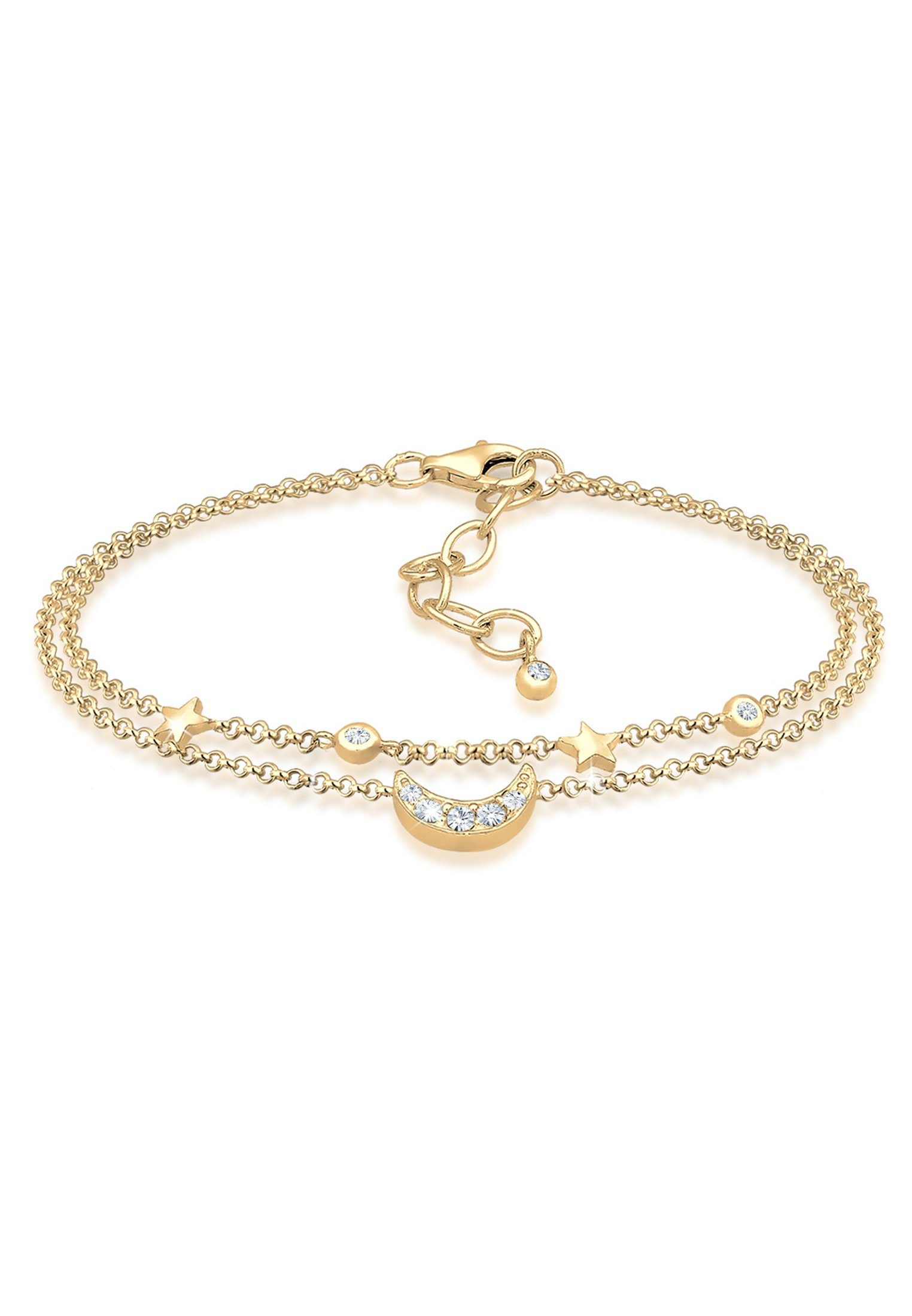 Halbmond Kristalle Silber Armband Gold Galaxy Elli Sterne