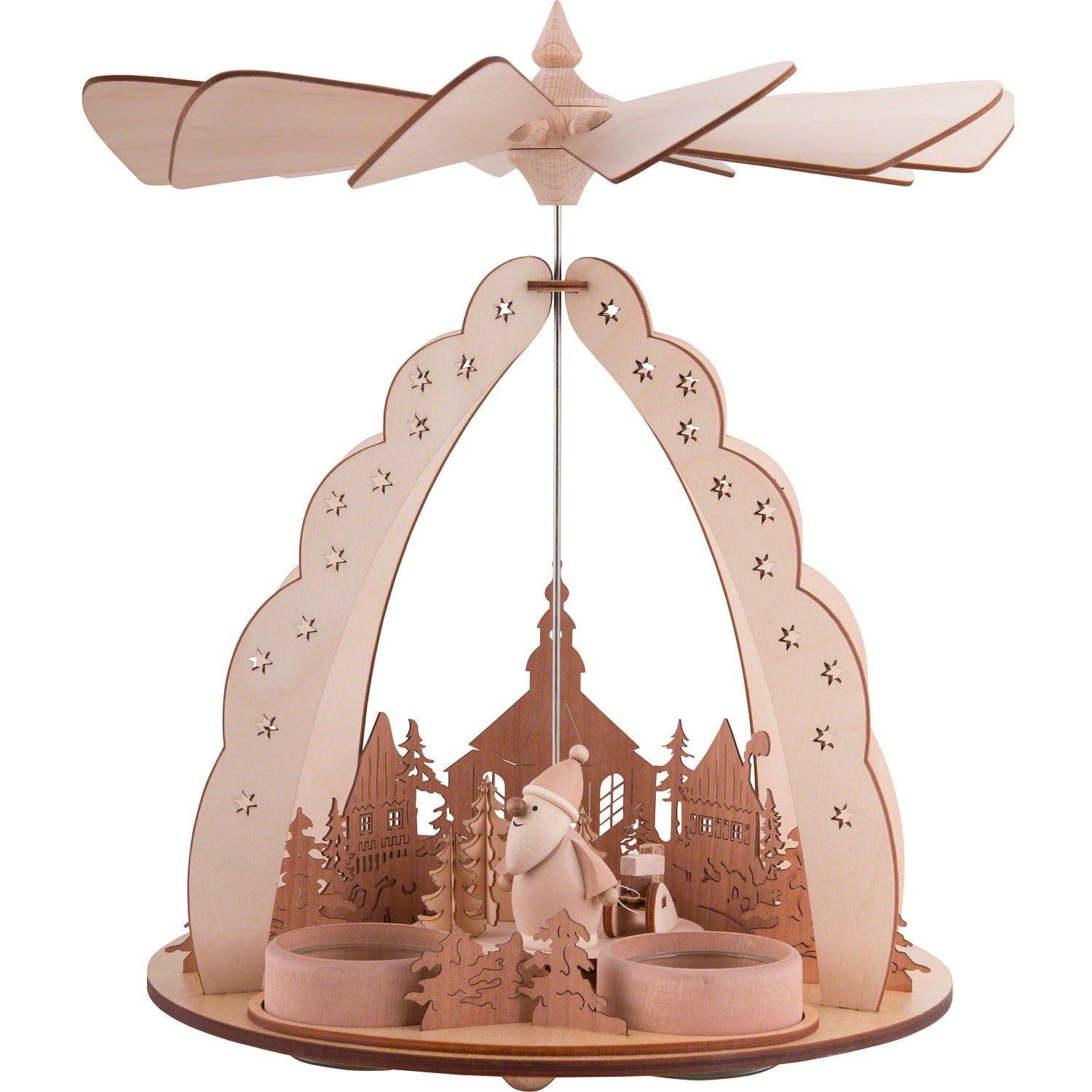 rauta Weihnachtspyramide 1-stöckige Ruprechtpyramide im Dorf (28cm) von Rauta