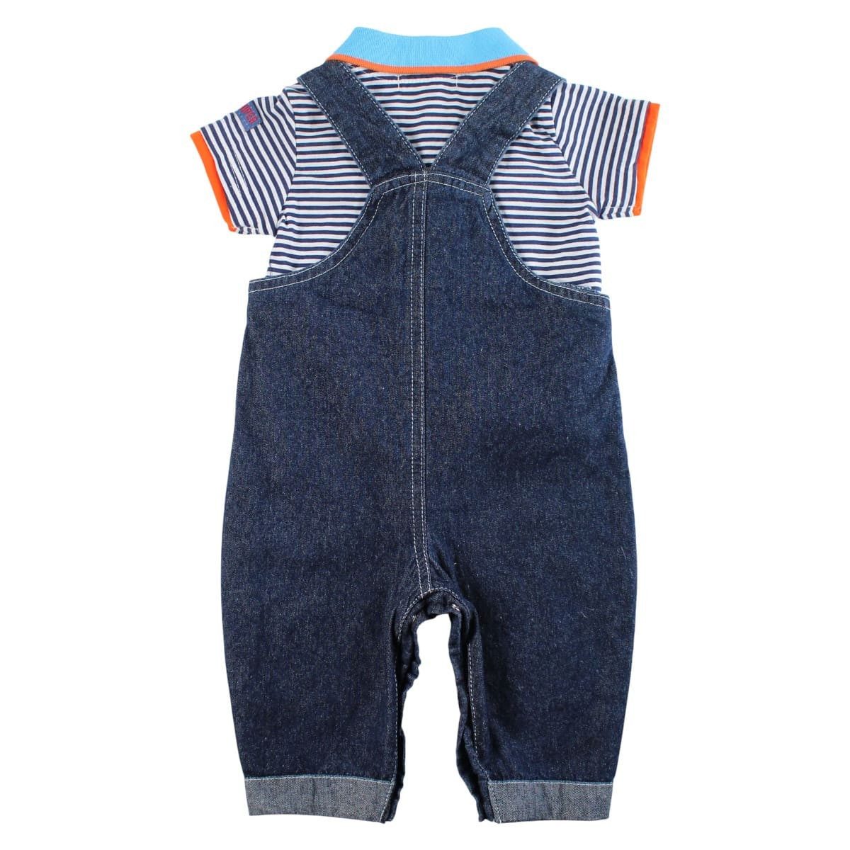 Lee Cooper Shirt & Hose BABY SET LATZHOSE + POLOSHIRT 2TEILIG 3-36 Monate (Set, Baby Jeans Latzhose + Poloshirt) Bekleidungsset Baby Latzhose