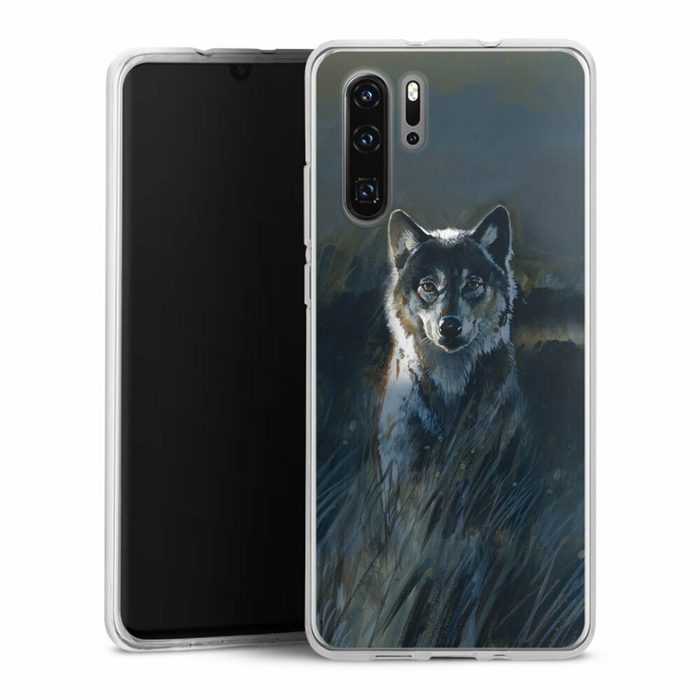 DeinDesign Handyhülle Wolf Natur Malerei Wolf 2 Huawei P30 Pro Silikon Hülle Bumper Case Handy Schutzhülle