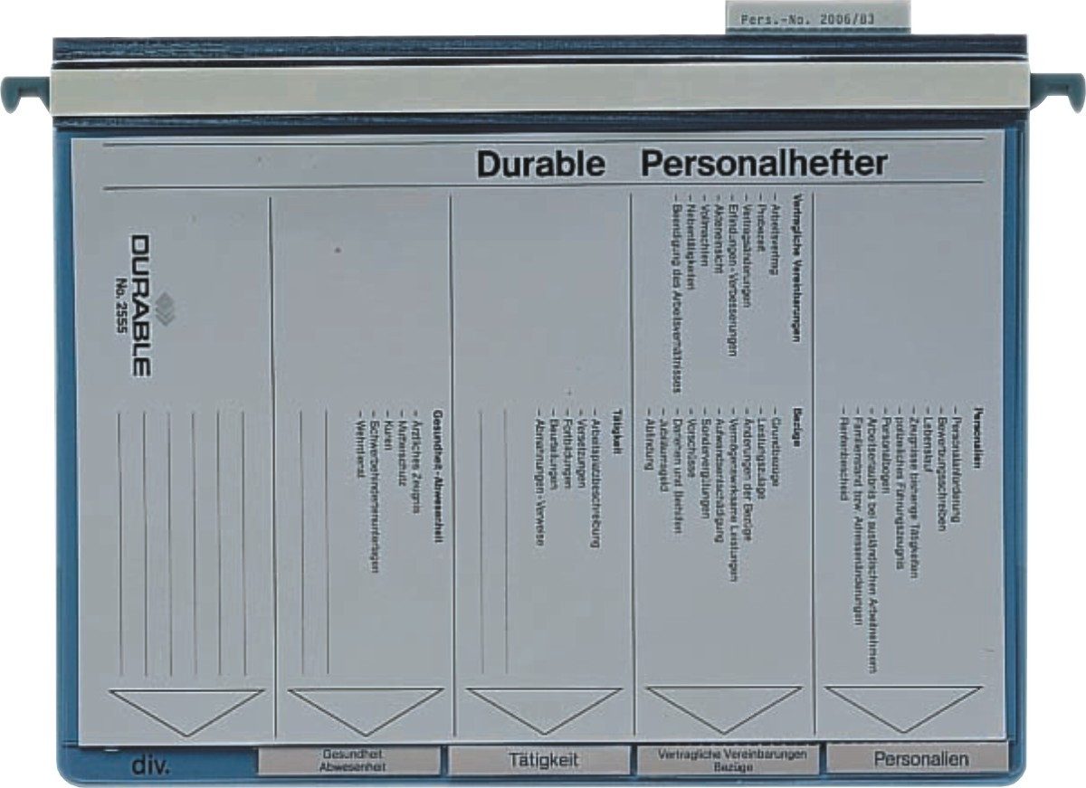 DURABLE Hefter Personalhefter A4 mit Reiter grau