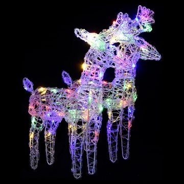 möbelando Weihnachtsfigur 3013527 (2er-Set), mit 80 LEDs aus Acryl in bunt. Abmessungen (H) 55 cm