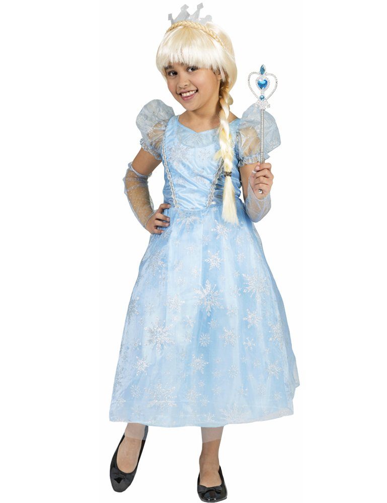 Prinzessin-Kostüm Eisprinzessin Kostüm "Anna" für Mädchen - Blau Weiß Königin