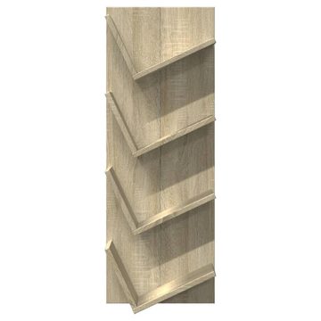 vidaXL Regal Wand-Bücherregal mit 4 Fächern Sonoma-Eiche 33x16x90 cm, 1-tlg.