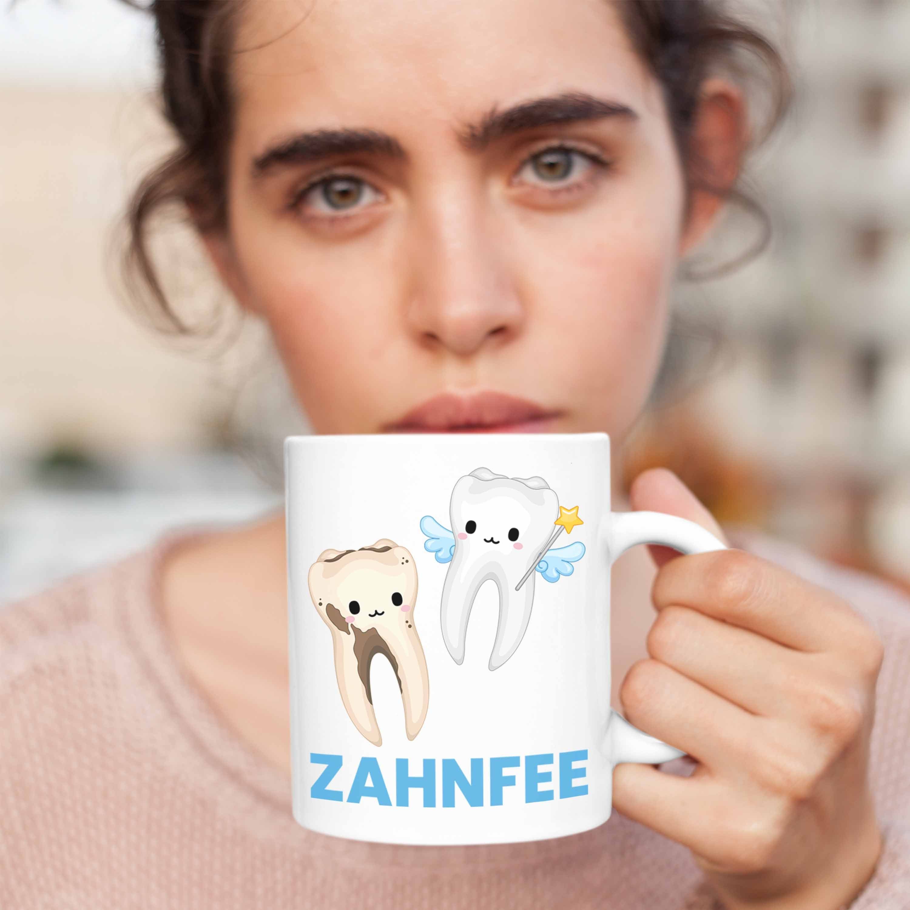 Zahnfee Weiss Geschenk - Zahnarzt Trendation Zahnärztin Tasse Tasse Lustige Geschenkidee Trendation