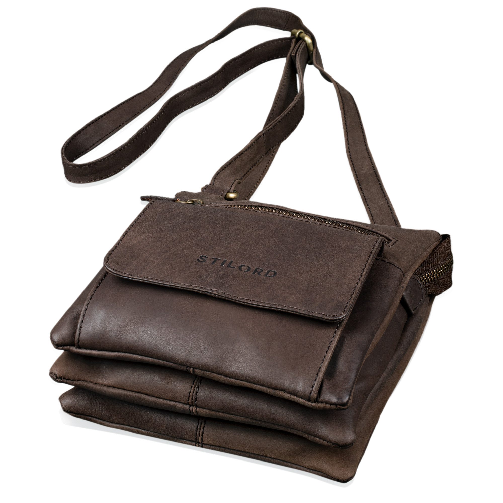 STILORD Schultertasche "Leon" Schultertasche klein Leder