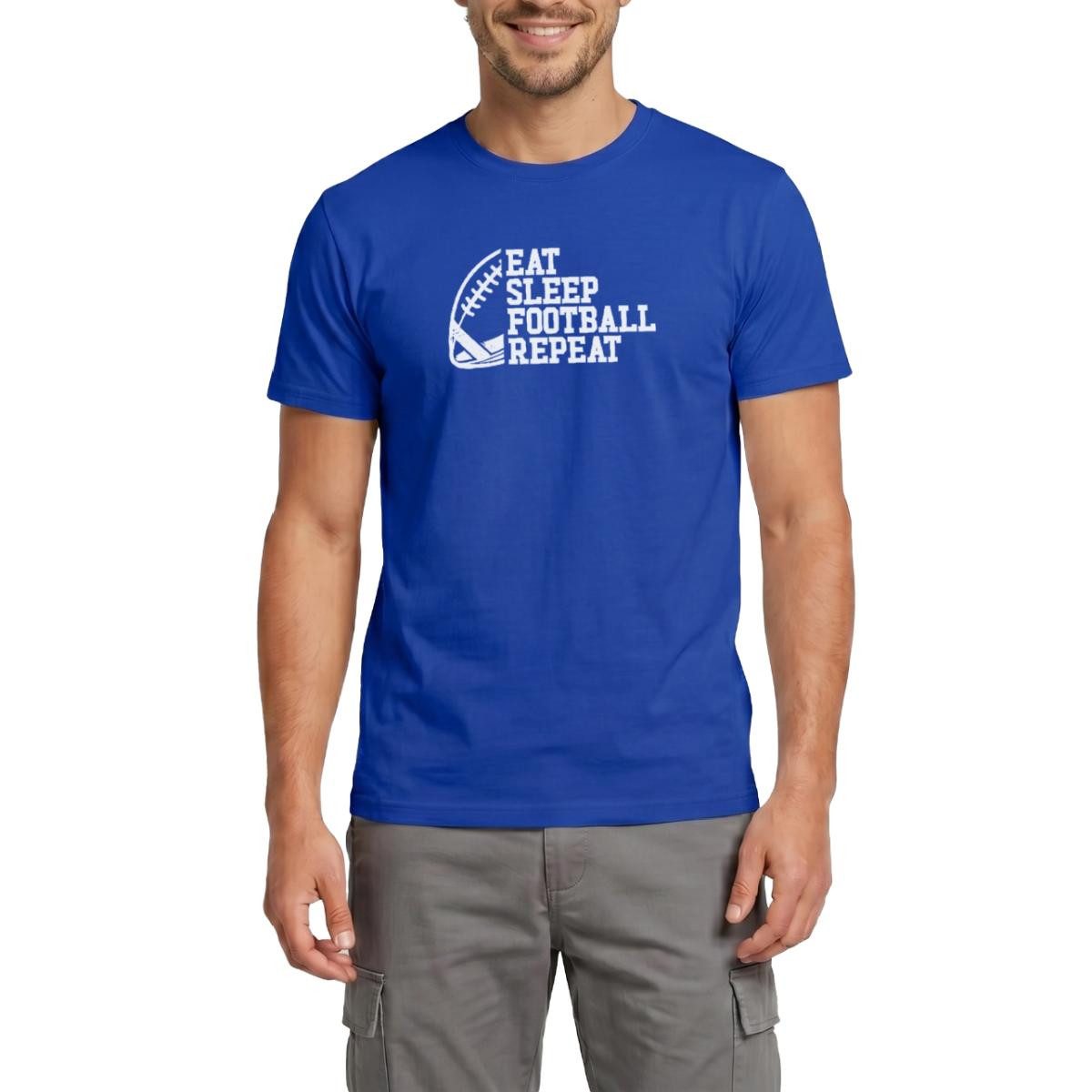 Spreadshirt T-Shirt Eat Sleep Football Repeat Männer T-Shirt (1-tlg)