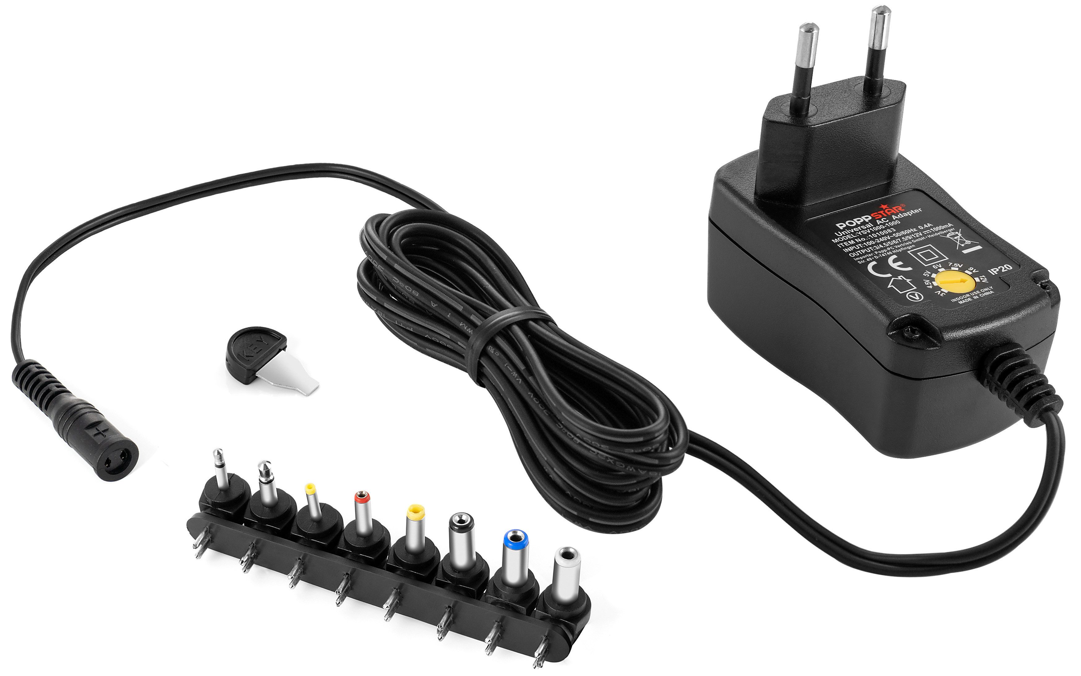 Steckernetzteil 3/4.5/5/6/7.5/9/12 V 1A Universal-Netzteil