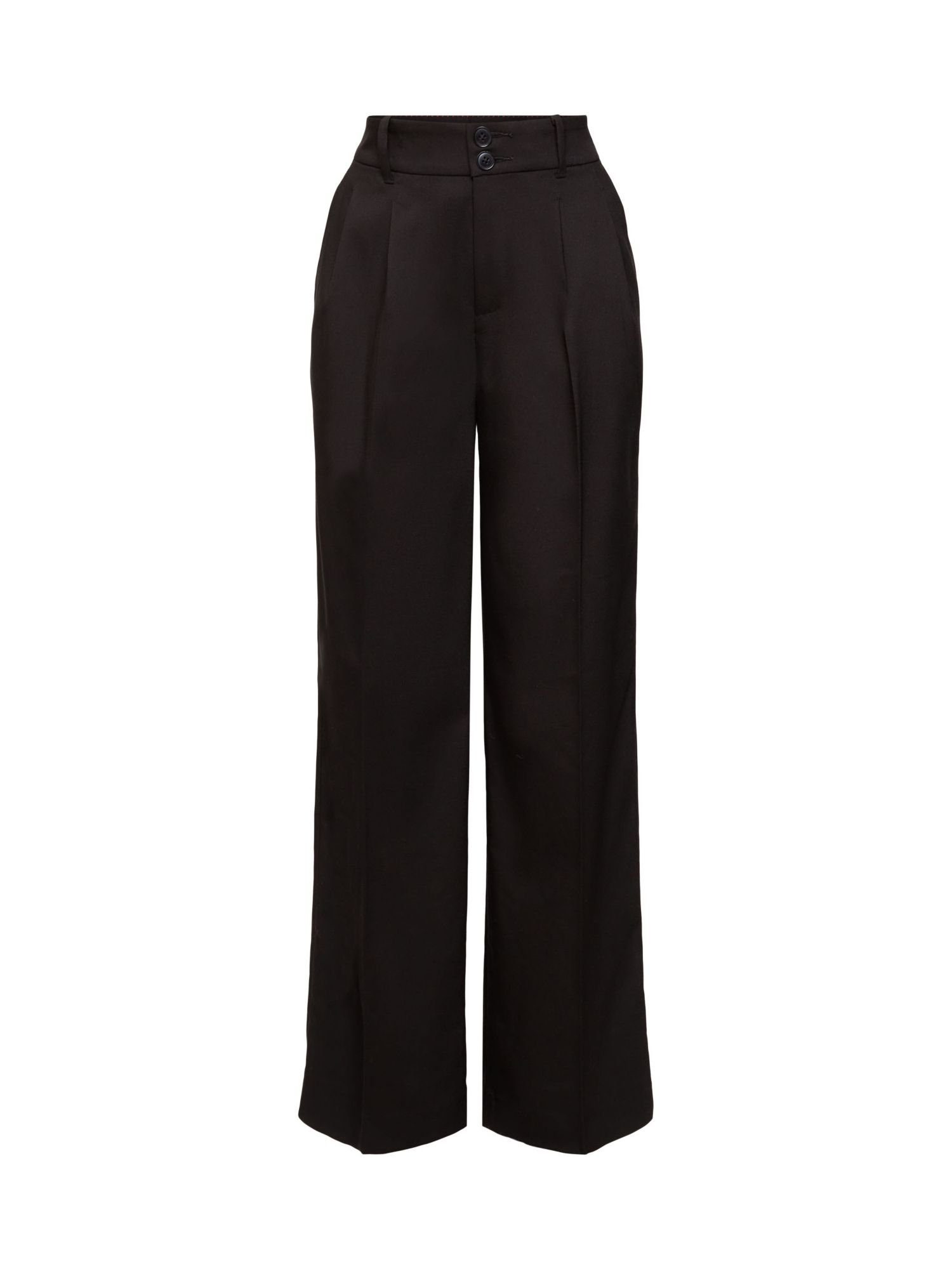 Esprit Culotte Hose mit weitem Bein und hohem Bund BLACK
