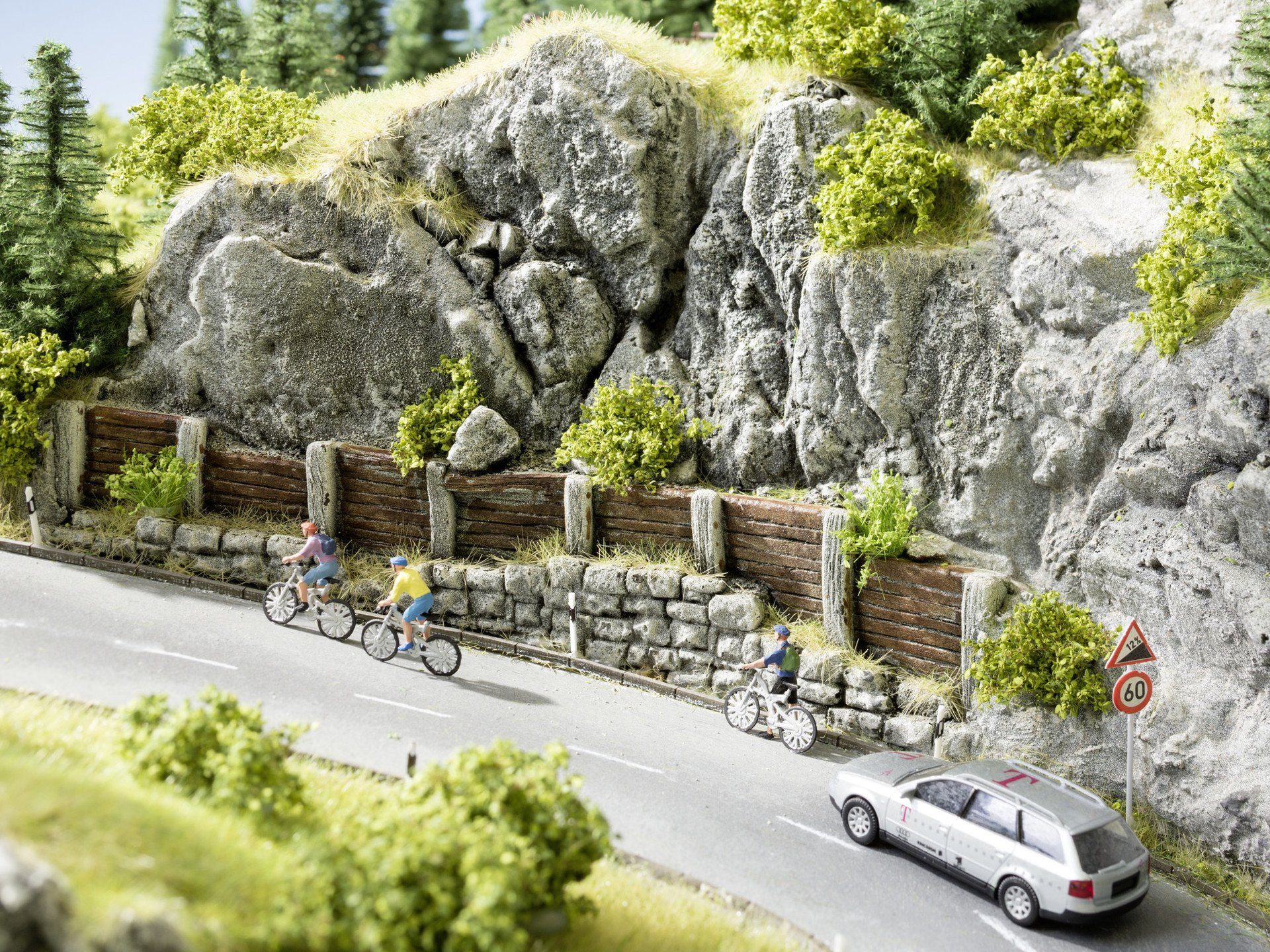 Modelleisenbahn-Spielunterlage Steinschlag-Verbauung, Struktur-Hartschaum Modellb