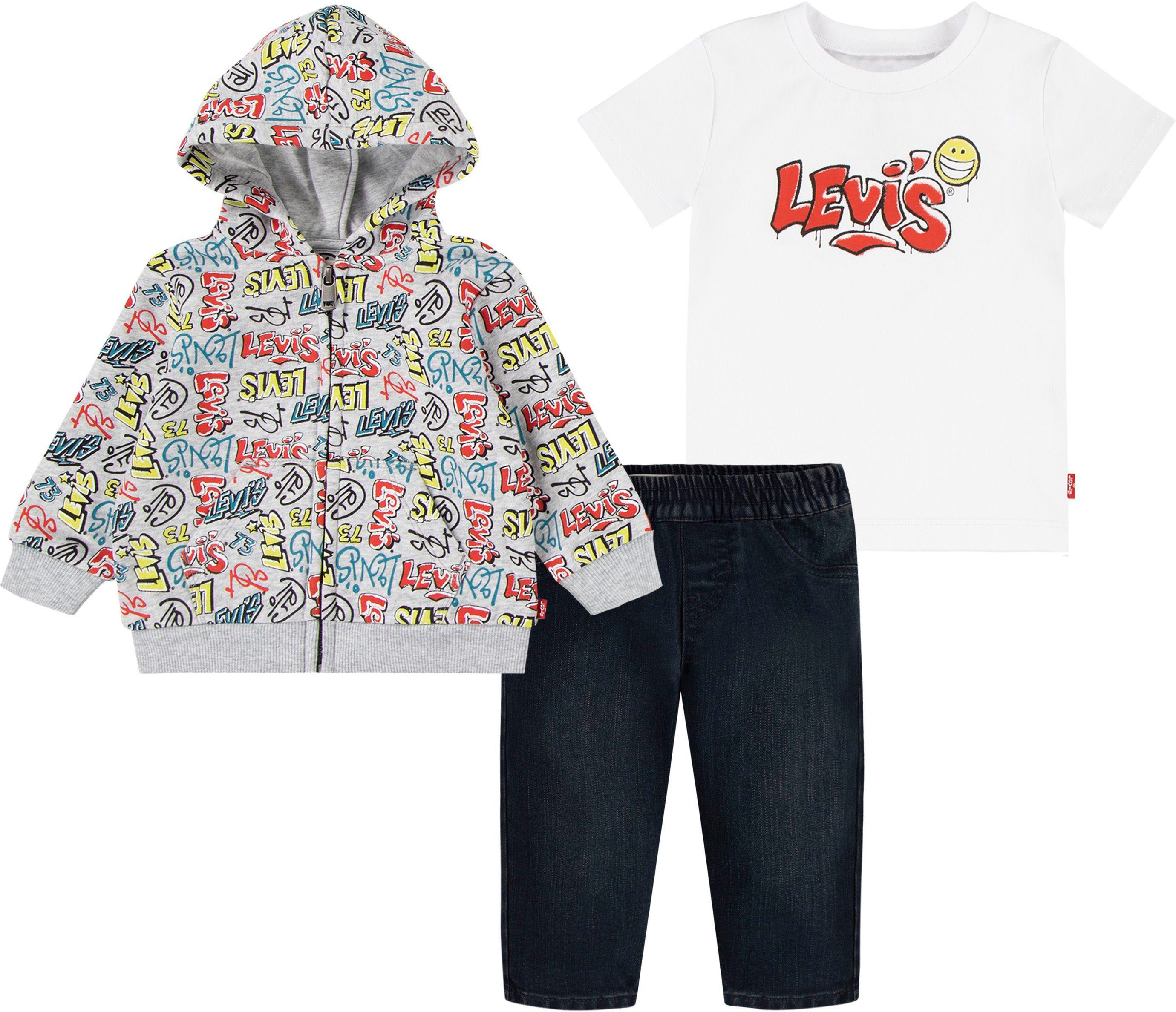 Levi's® Kids Shirt, Hose & Jäckchen GRAFFITI TAG DENIM SET 3pc (Set, 3-tlg) for Baby BOYS | Shirt-Sets