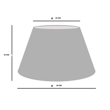 AMBIENTE-LEBENSART.DE Lampenschirm Lampenschirm-Samt-Silber-Moon-Dust rund-konische Form Ø 40cm