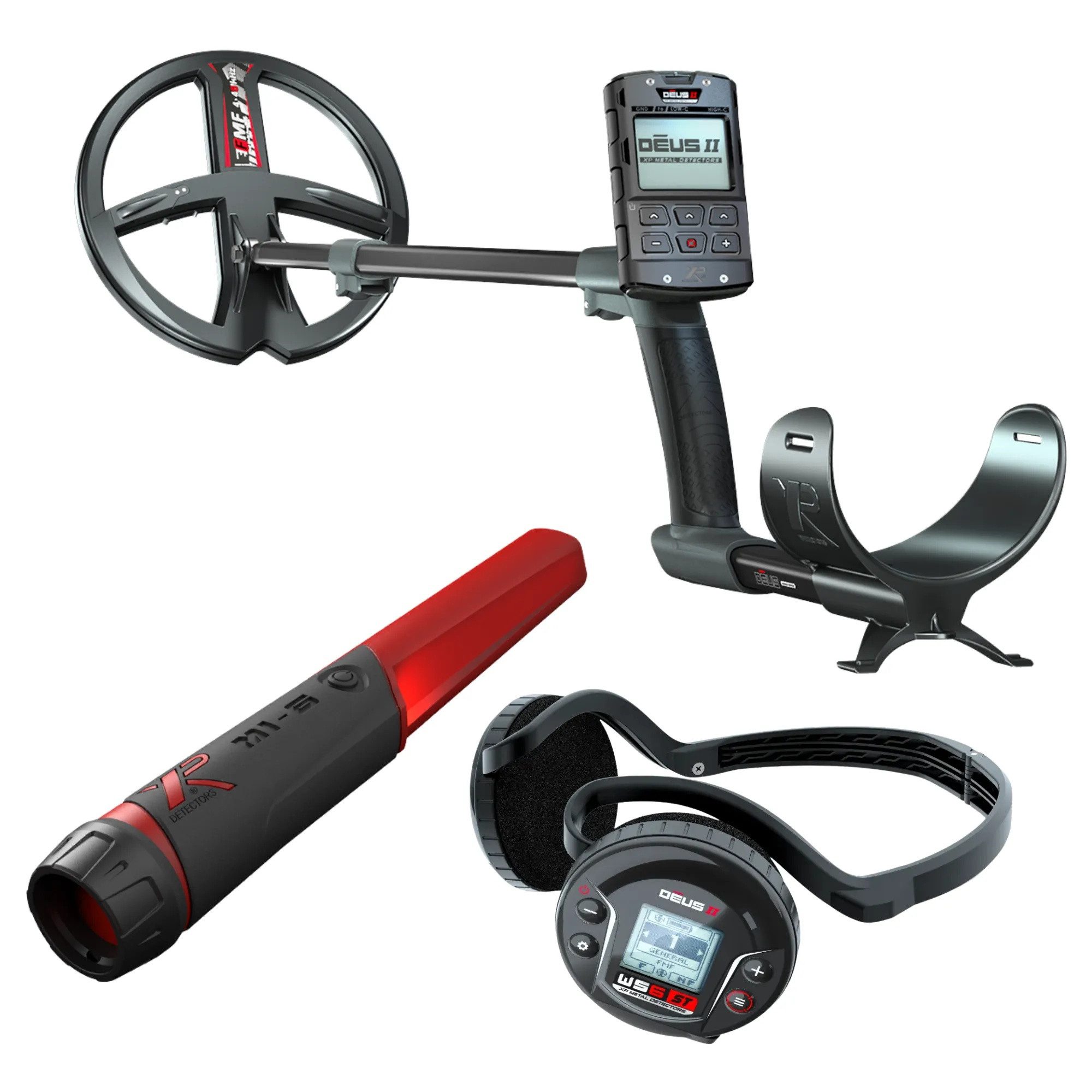 XP Metal Detectors Metalldetektor XP DEUS 2 II 22 FMF RC WS6 ST Metalldetektor, 22cm Suchspule, + Gratis Mi6 Pinpointer